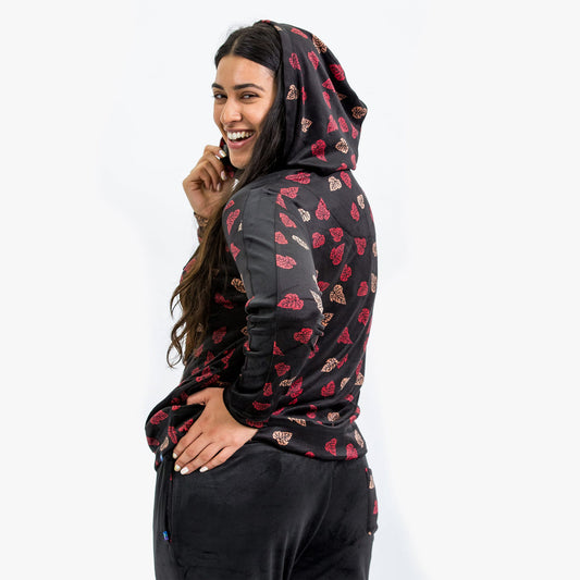 Ranger Fleece Front Zip Hoodie - DAGGER ROSE - RangerTop_FallingLeaves_S_03