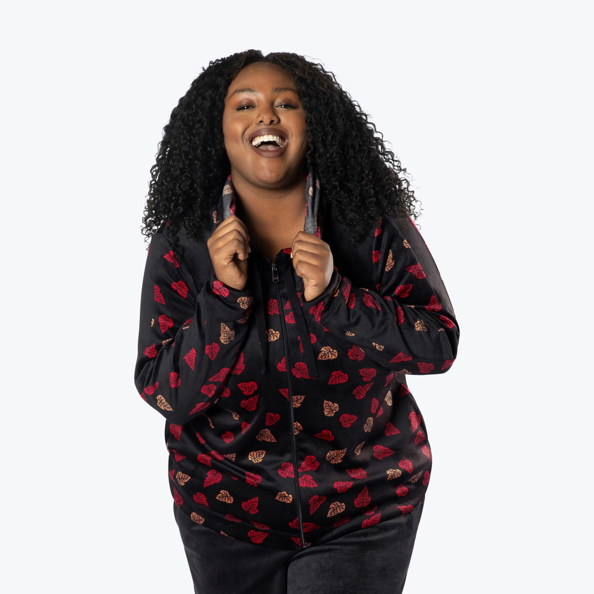 Ranger Fleece Front Zip Hoodie - DAGGER ROSE - RangerTop_FallingLeaves_XL_01