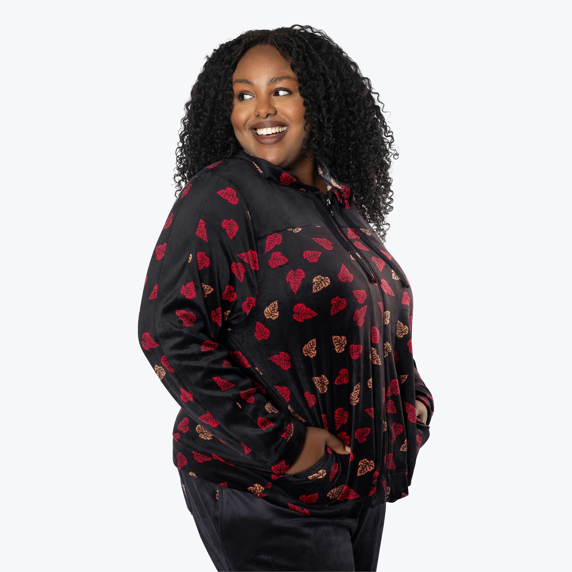 Ranger Fleece Front Zip Hoodie - DAGGER ROSE - RangerTop_FallingLeaves_XL_03