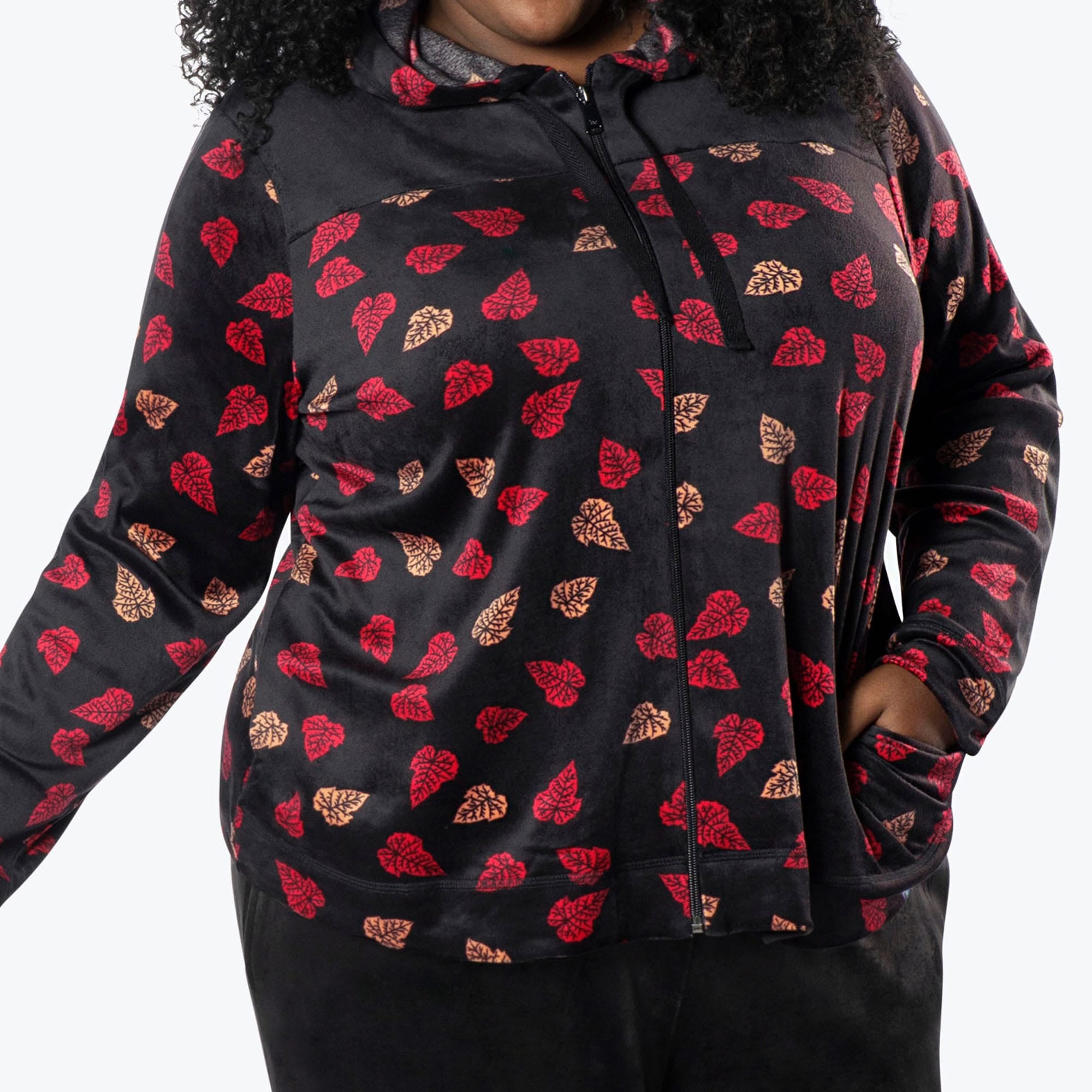 Ranger Fleece Front Zip Hoodie - DAGGER ROSE - RangerTop_FallingLeaves_XL_04