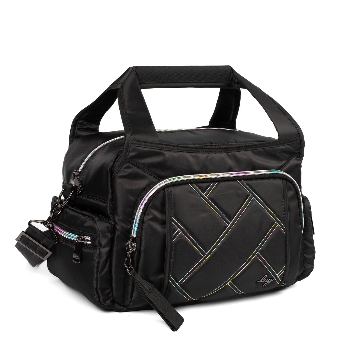 Rumble Satchel Bag - BLACK ICEPOP STITCH - Rumble_Black_02