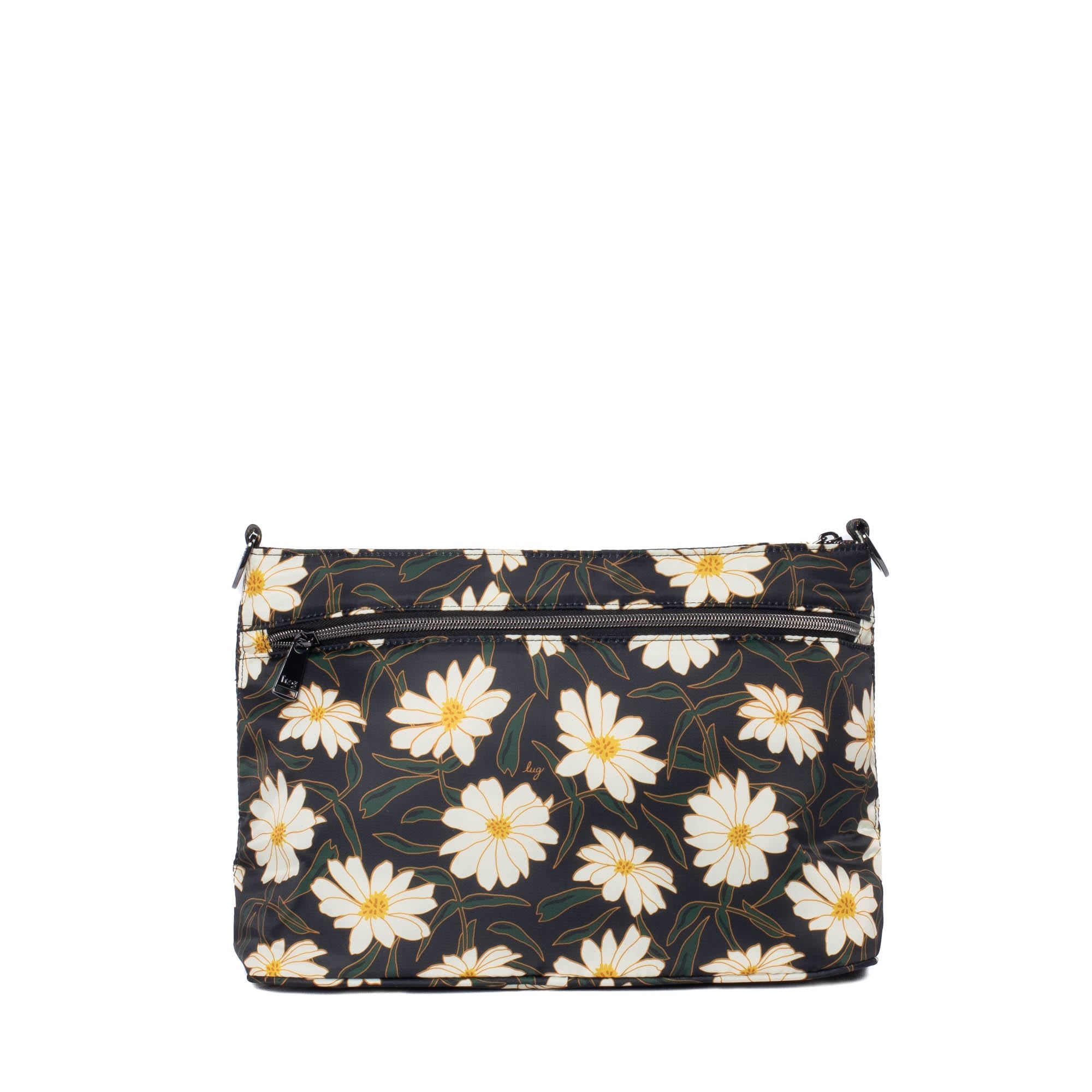 Lug Samba 2 convertible crossbody bag in autumn daisies pattern with adjustable strap and multiple compartments.
