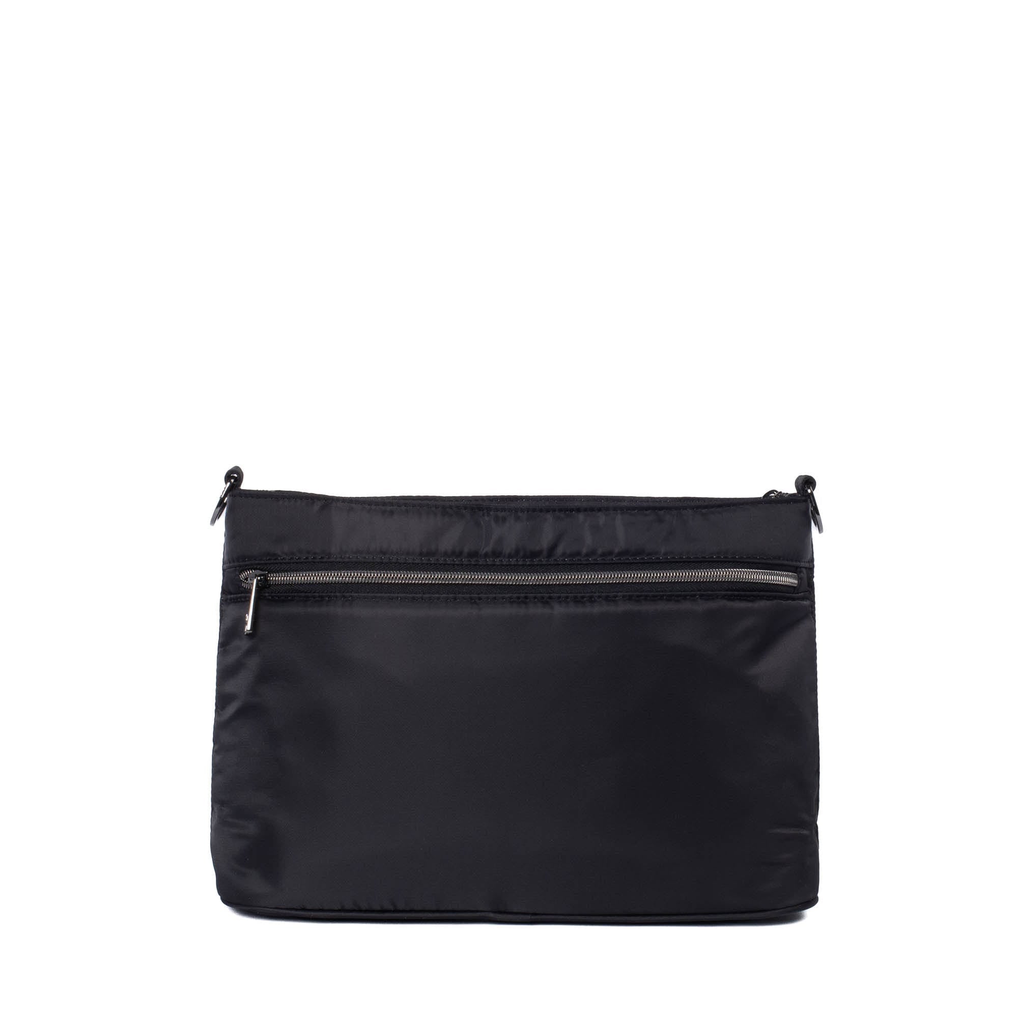 Lug Samba 2 convertible black crossbody bag with adjustable strap and multiple compartments, displayed on a plain background.