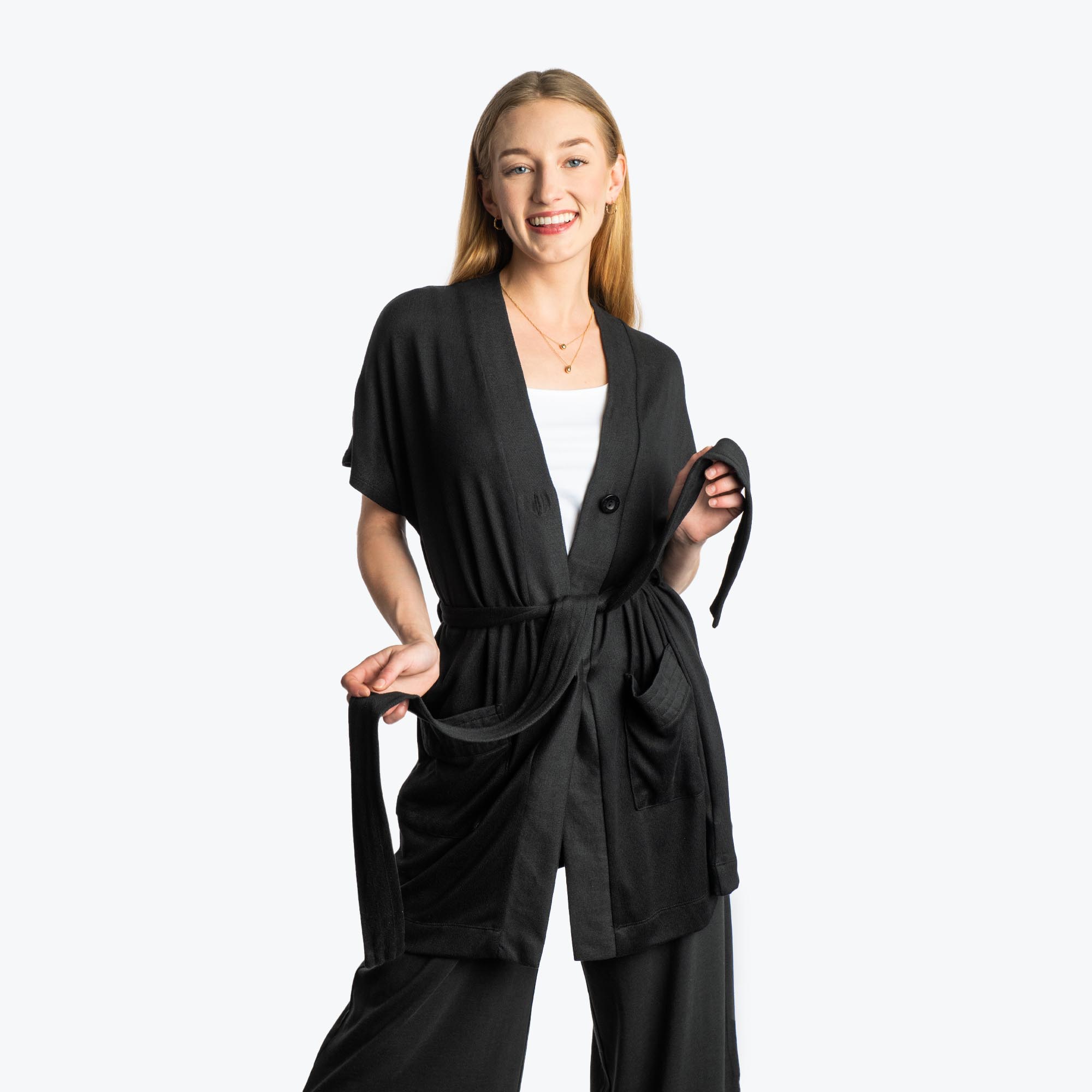 Sashay Lounge Wrap Vest - BLACK - SashayLoungeVest_Black_03