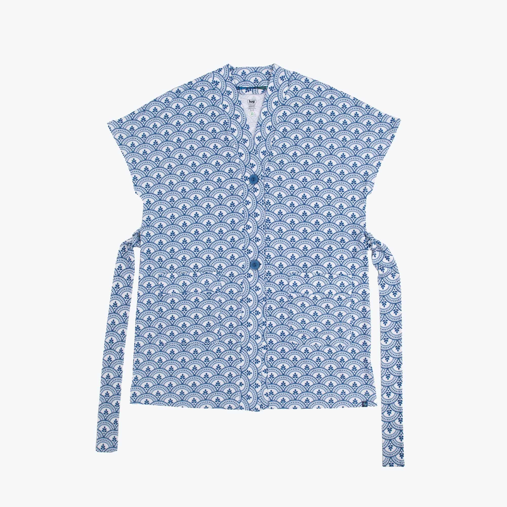 Sashay Lounge Wrap Vest - ISLAND TILE BLUE - SashayLoungeVest_IslandTileBlue_Flatlay