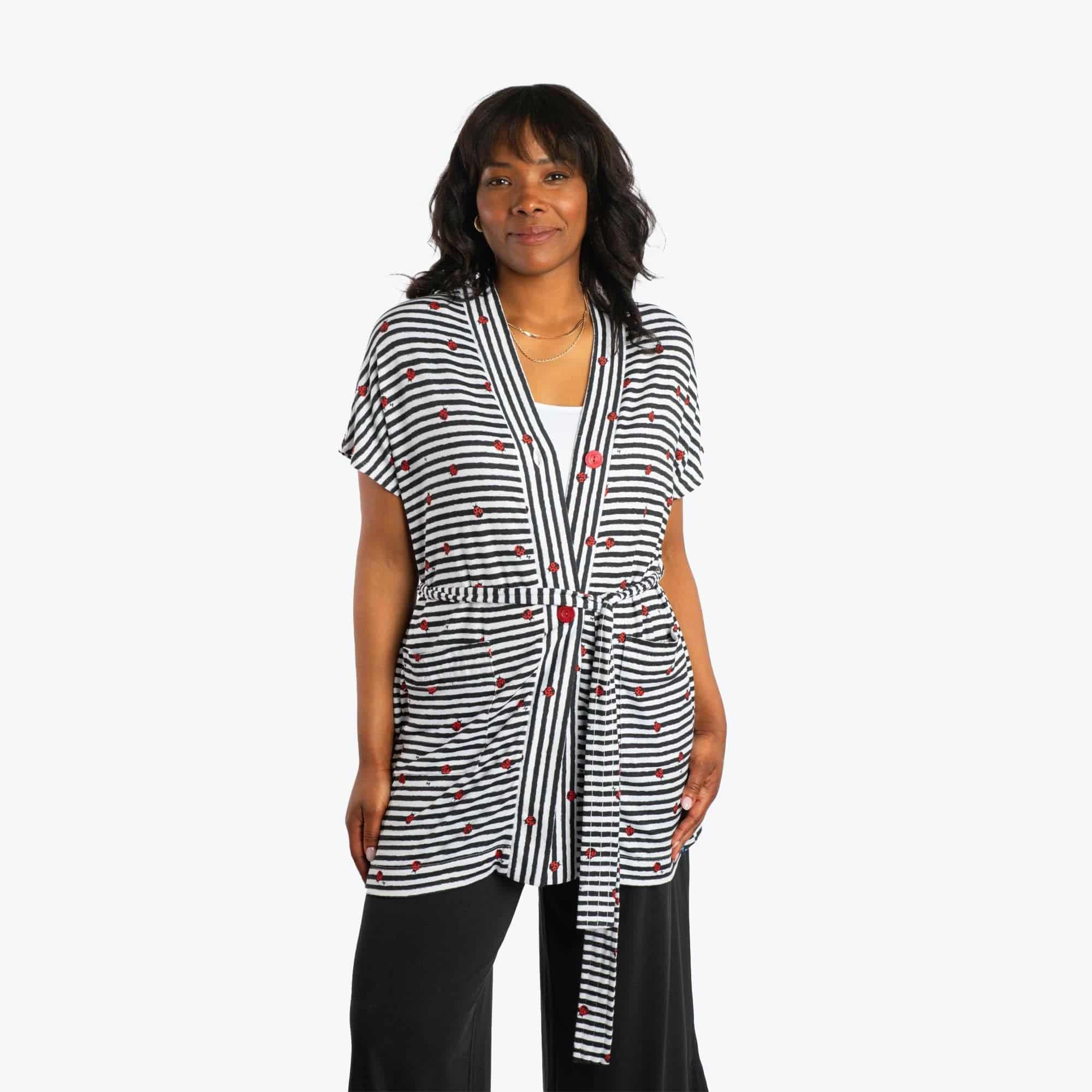 Sashay Lounge Wrap Vest - LADYBUG LANE - SashayLoungeVest_LadybugLane_01