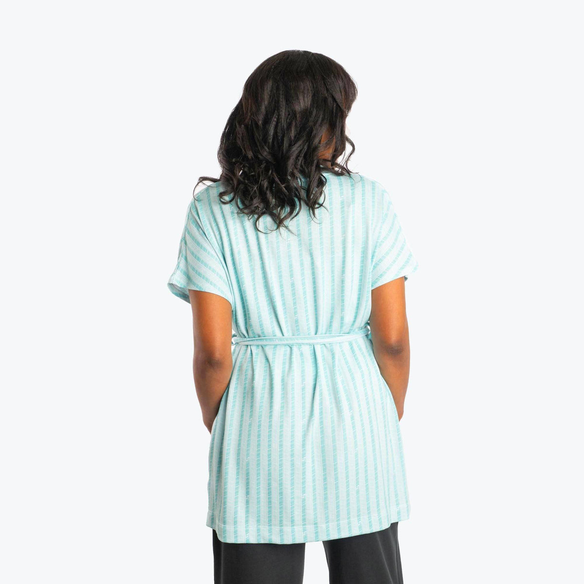 Sashay Lounge Wrap Vest - ISLAND TILE BLUE - SashayLoungeVest_RadiateStripeAqua_02