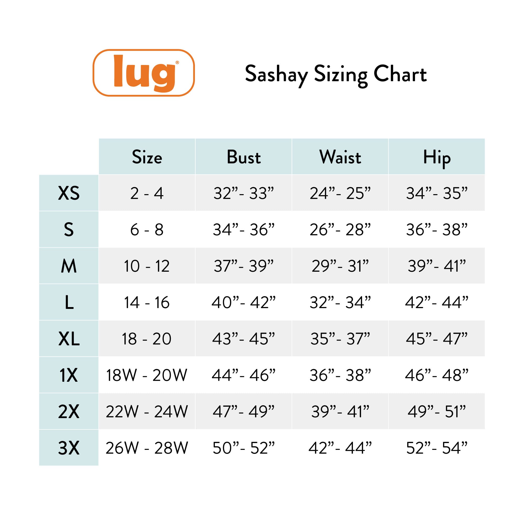 Sashay Lounge Wrap Vest - - SashayWrapVest_SizingChart_2d9912aa-149f-4f74-88a3-1896685691fc
