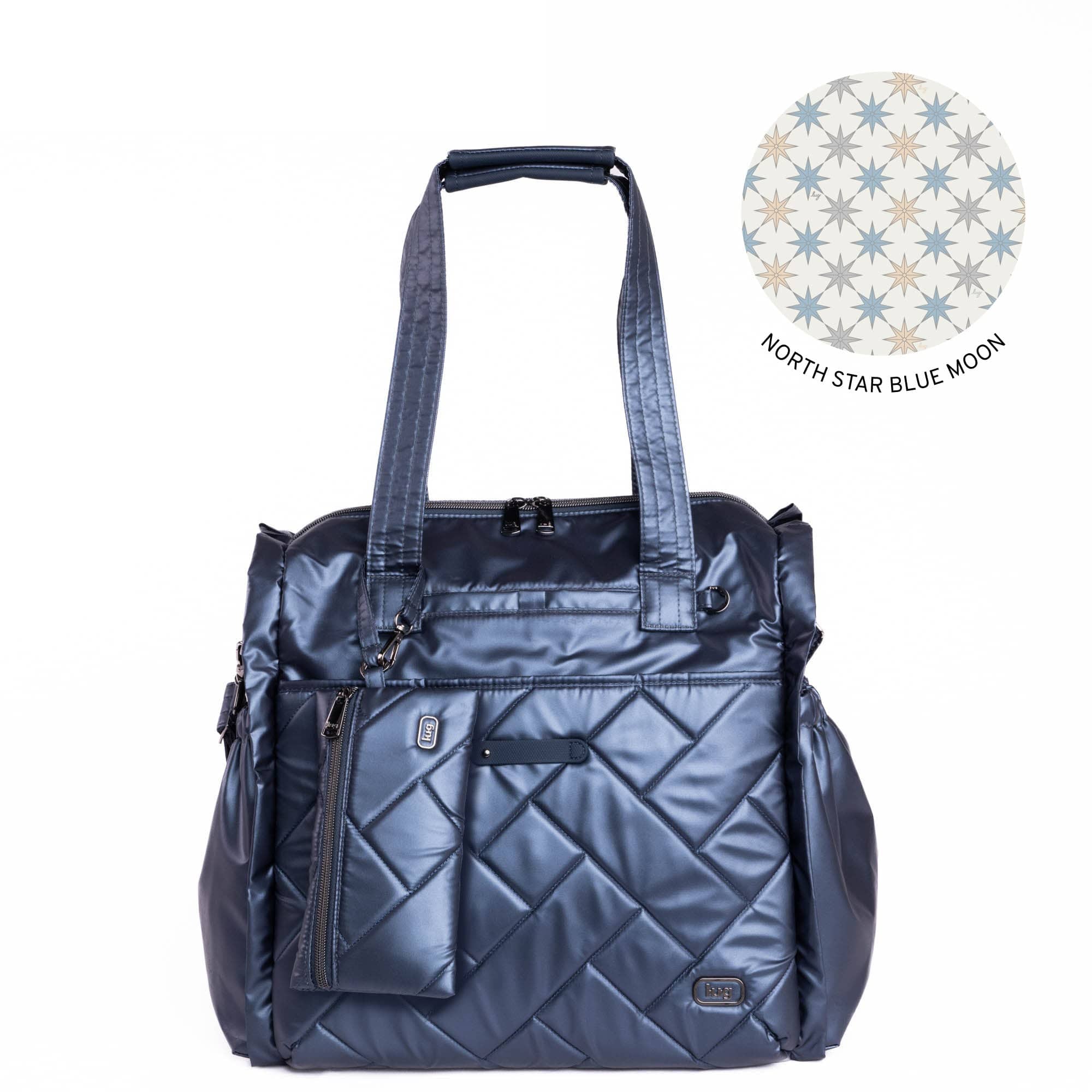 Saunter Classic Duffel & Sway Pouch - METALLIC INDIGO - Saunter-Sway_MetallicIndigo