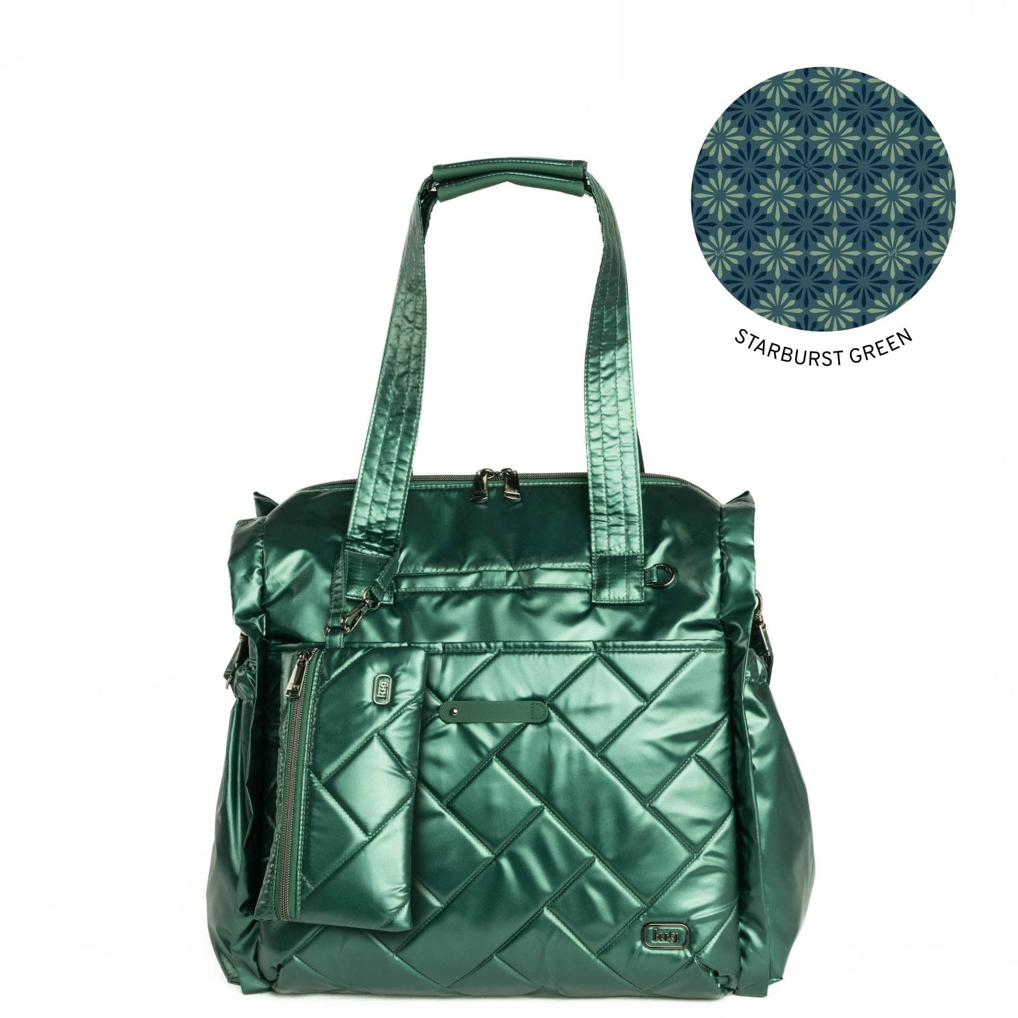Saunter Classic Duffel & Sway Pouch - METALLIC WICKEDLY GREEN - Saunter-Sway_MetallicWickedlyGreen