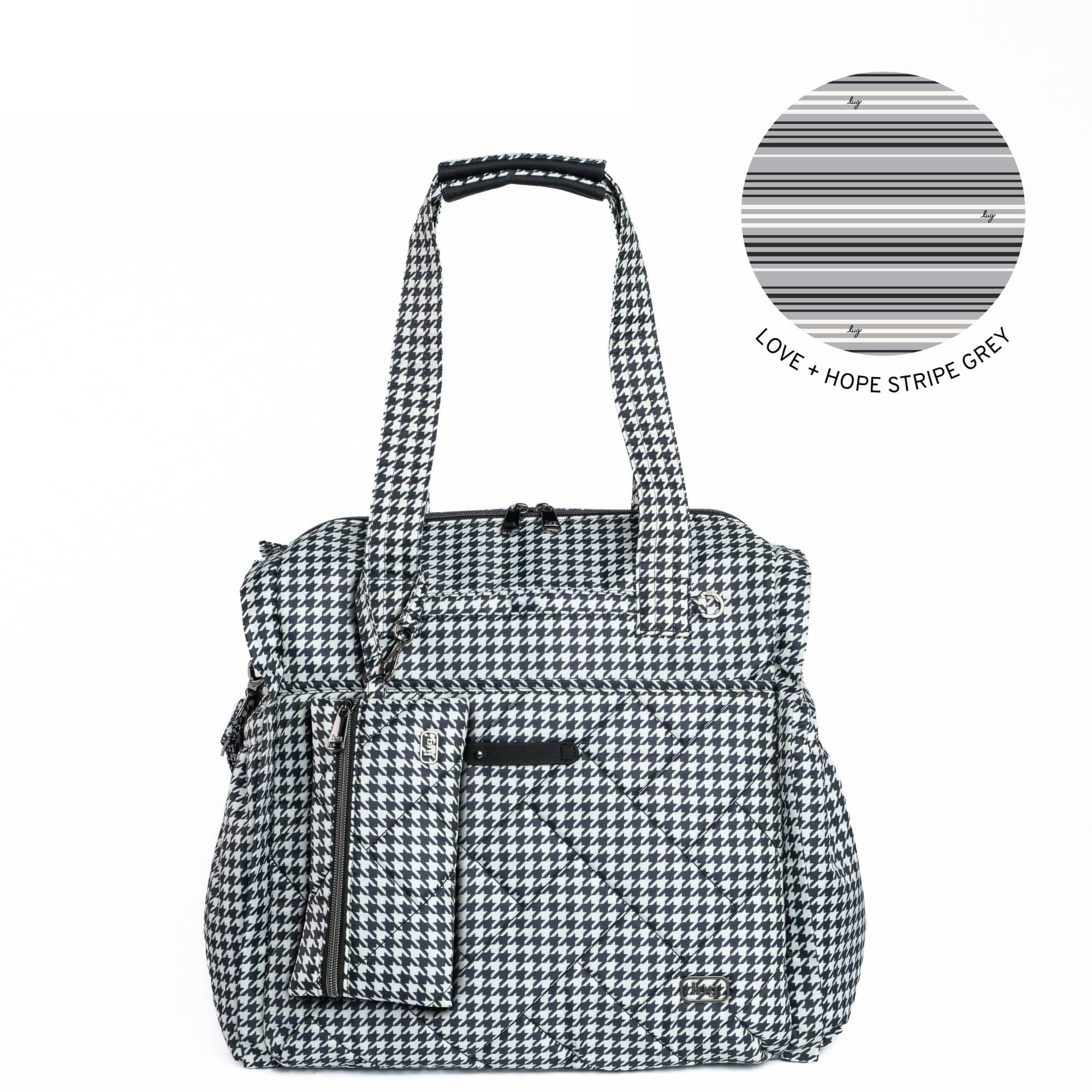 Saunter Classic Duffel & Sway Pouch - MICRO HOUNDSTOOTH BLACK - Saunter-Sway_MicroHoundstooth