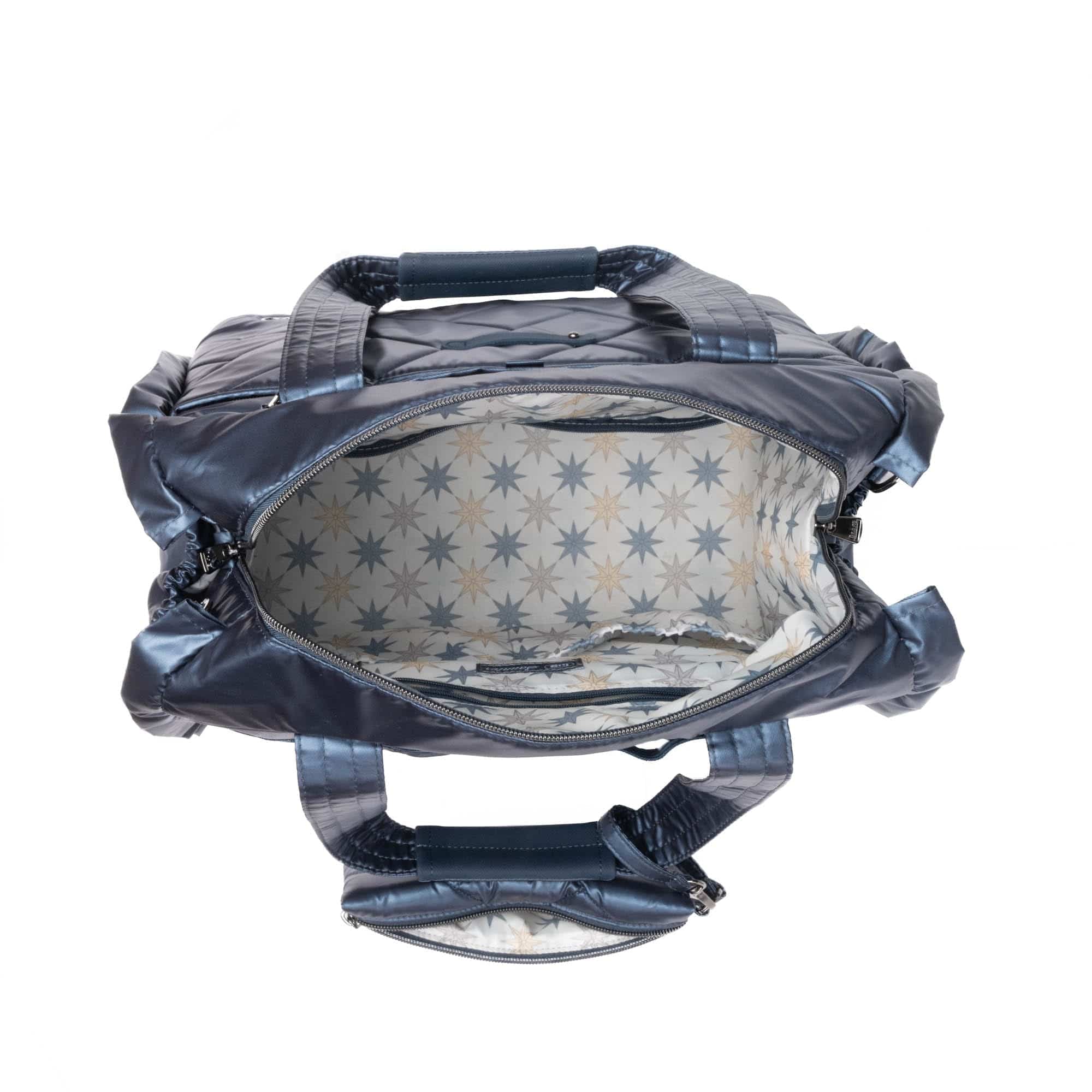 Saunter Classic Duffel & Sway Pouch - METALLIC INDIGO - SaunterSway_MetallicIndigo_05