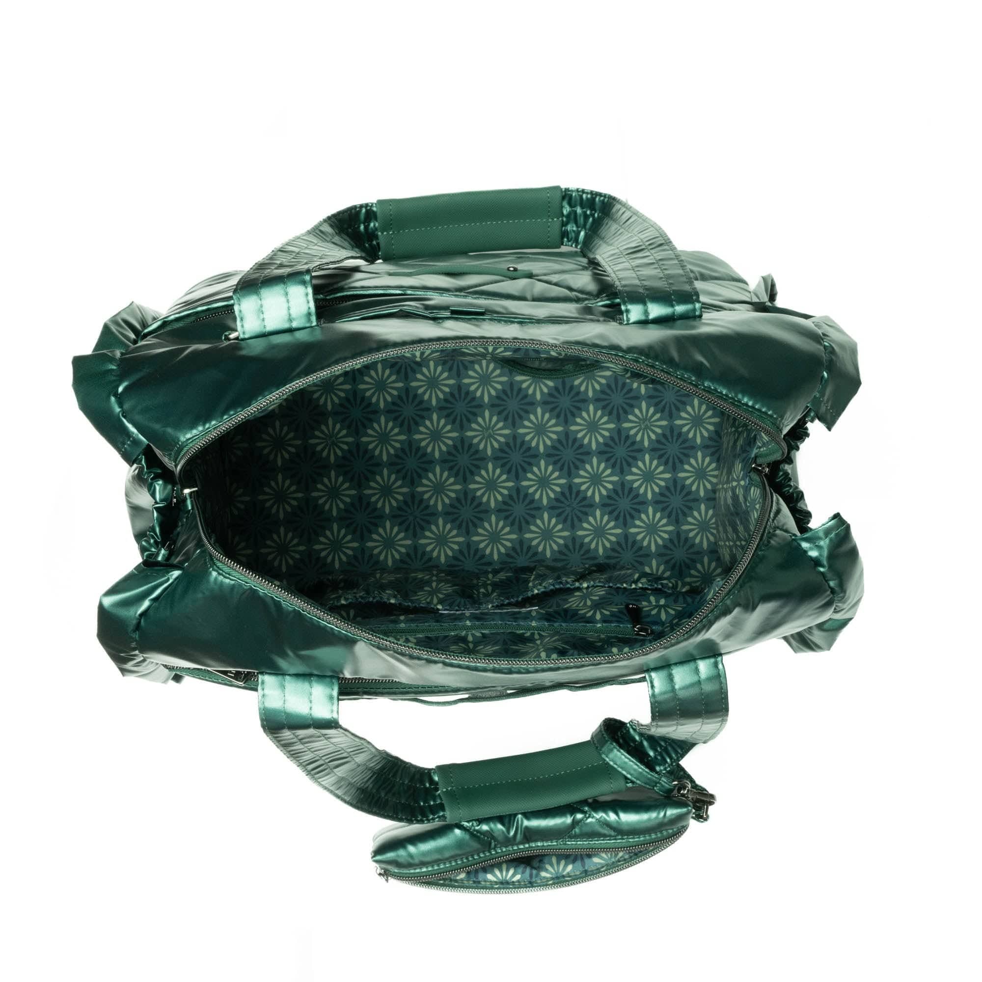 Saunter Classic Duffel & Sway Pouch - METALLIC WICKEDLY GREEN - SaunterSway_MetallicWickedlyGreen_05
