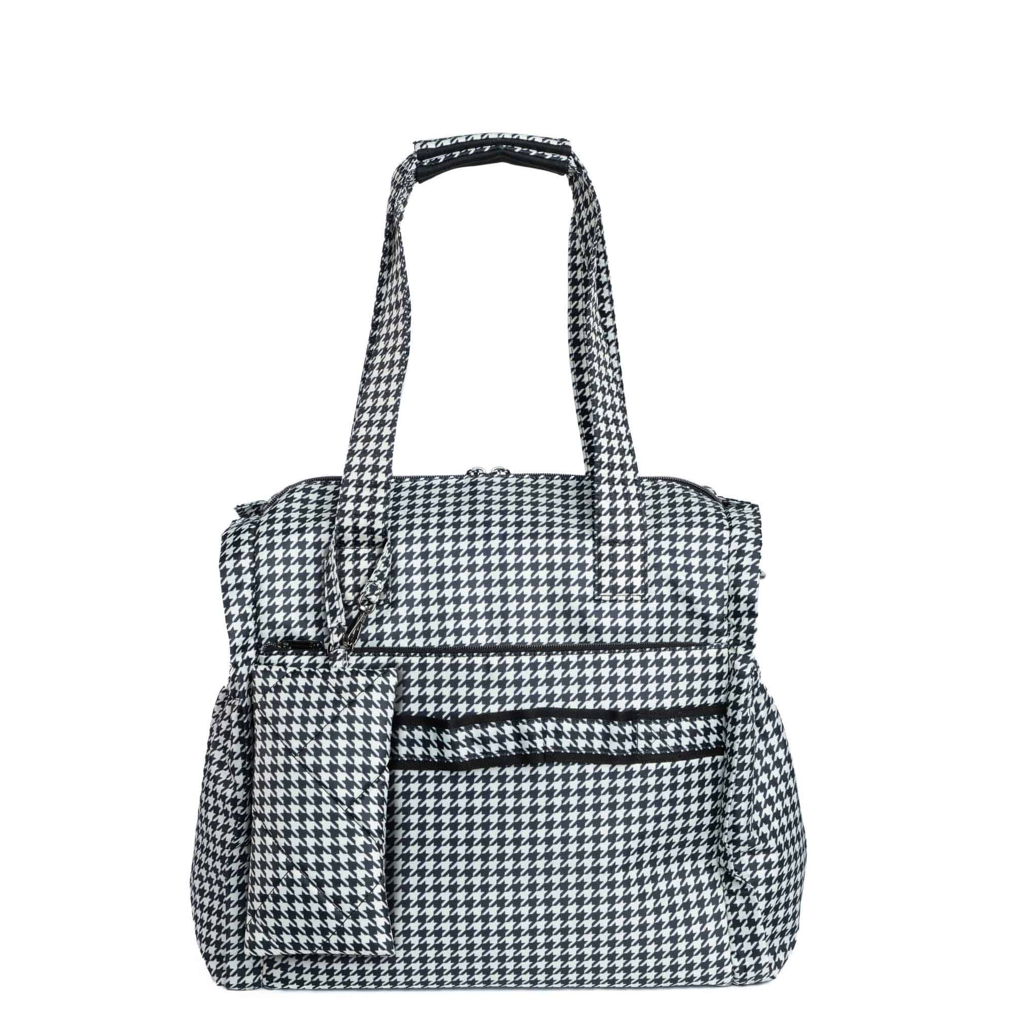 Saunter Classic Duffel & Sway Pouch - MICRO HOUNDSTOOTH BLACK - SaunterSway_MicroHoundstooth_04