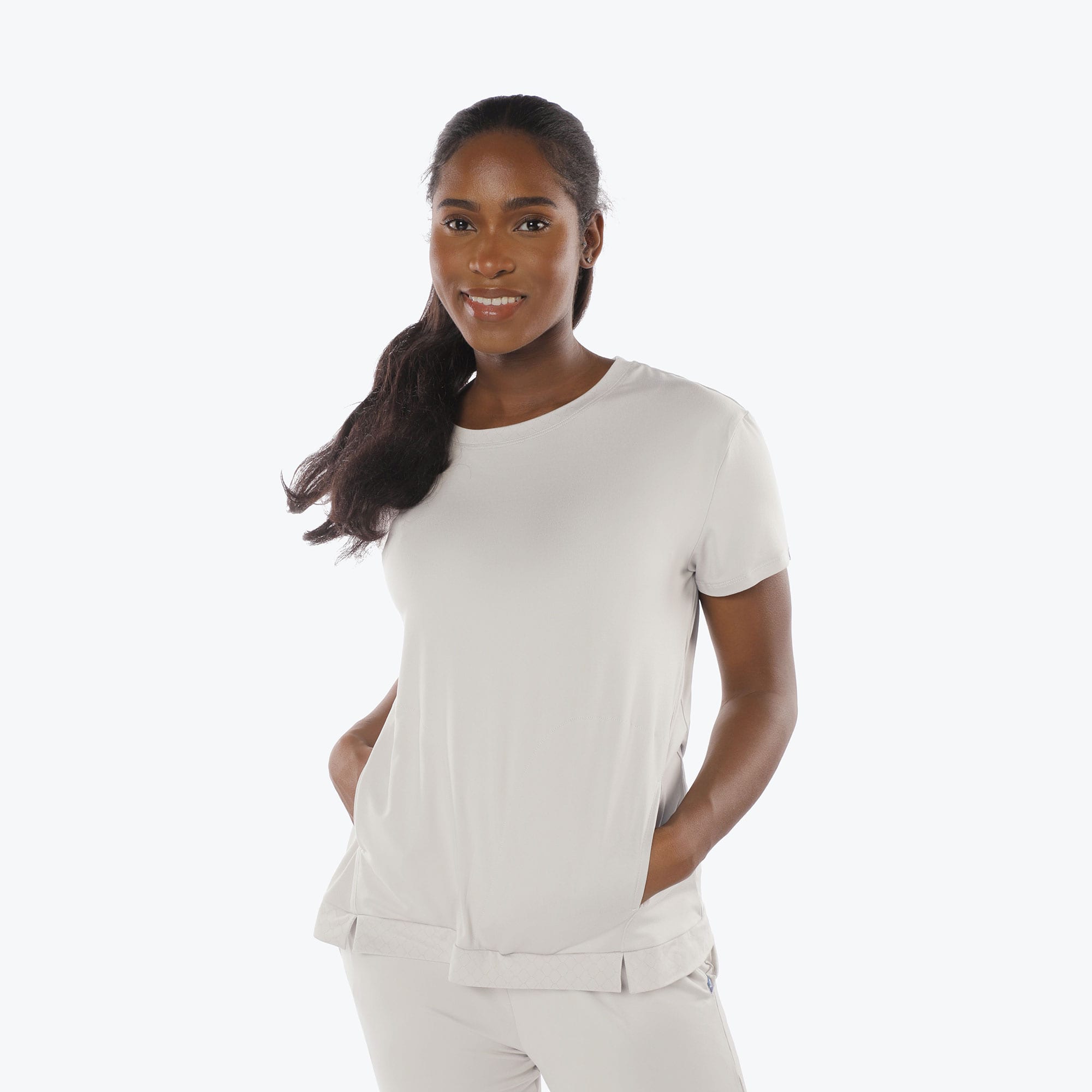 Scoop Short Sleeve Top - PEBBLE - Scoop_Top_Pebble_S_01a