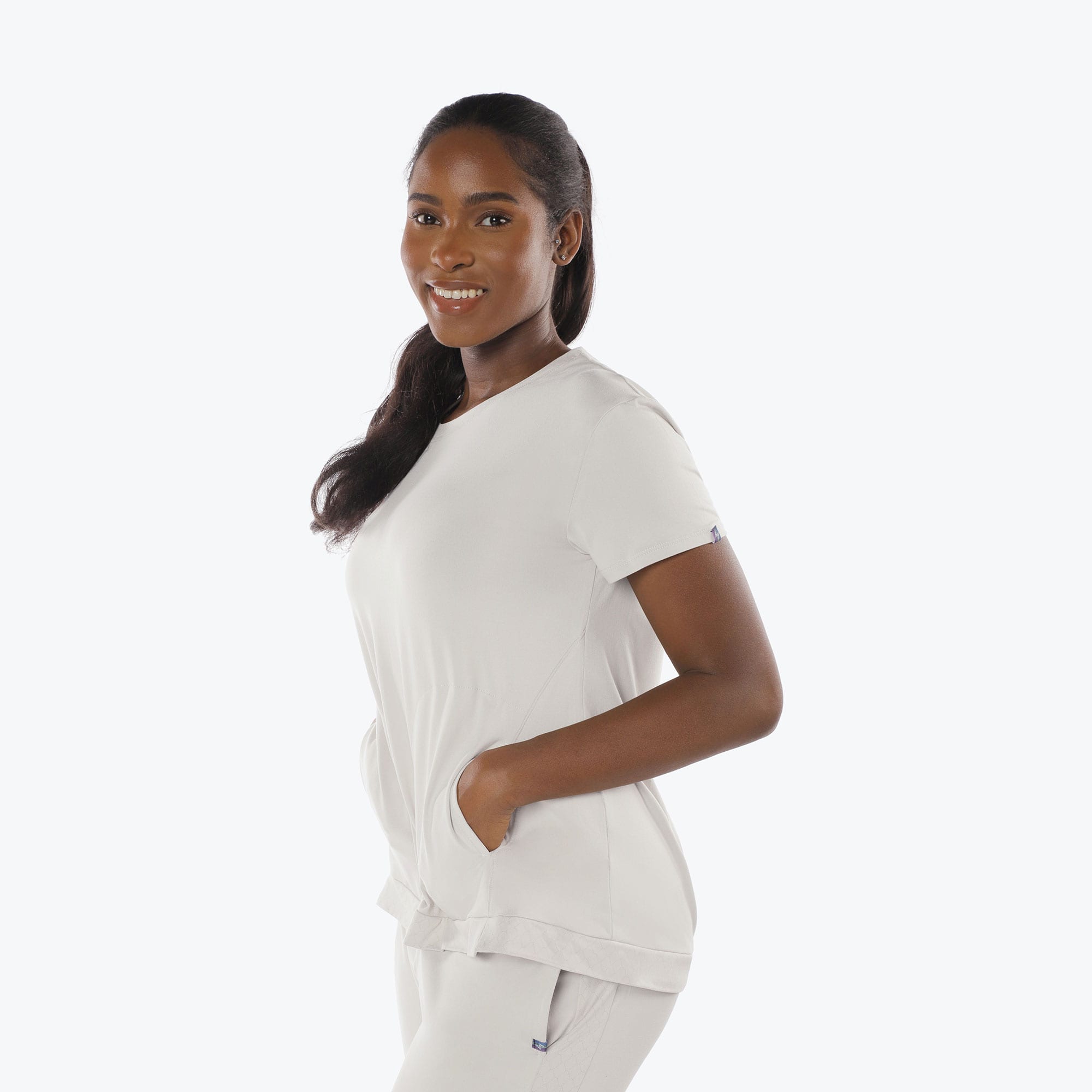 Scoop Short Sleeve Top - PEBBLE - Scoop_Top_Pebble_S_03