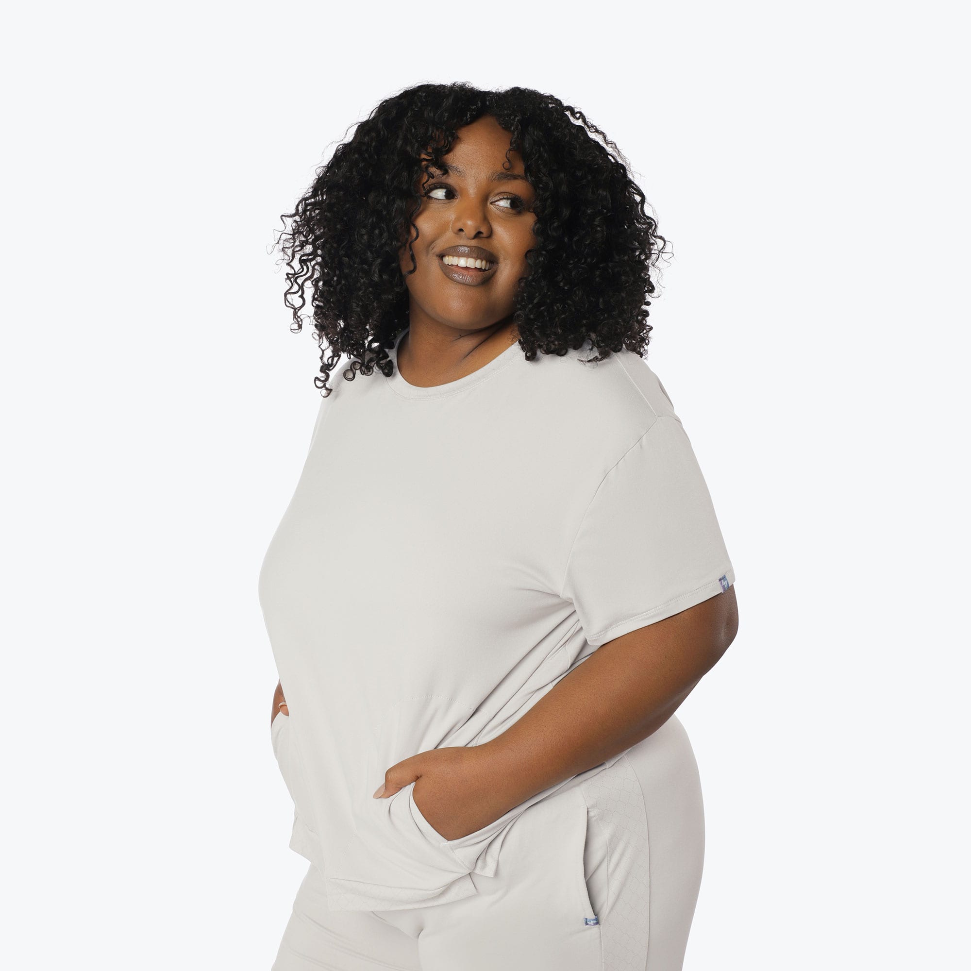 Scoop Short Sleeve Top - PEBBLE - Scoop_Top_Pebble_XL_03