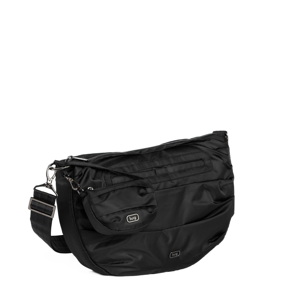 Scuffle Pleated Crossbody Bag with Disco Pouch - BLACK - Scuffle_Black_02