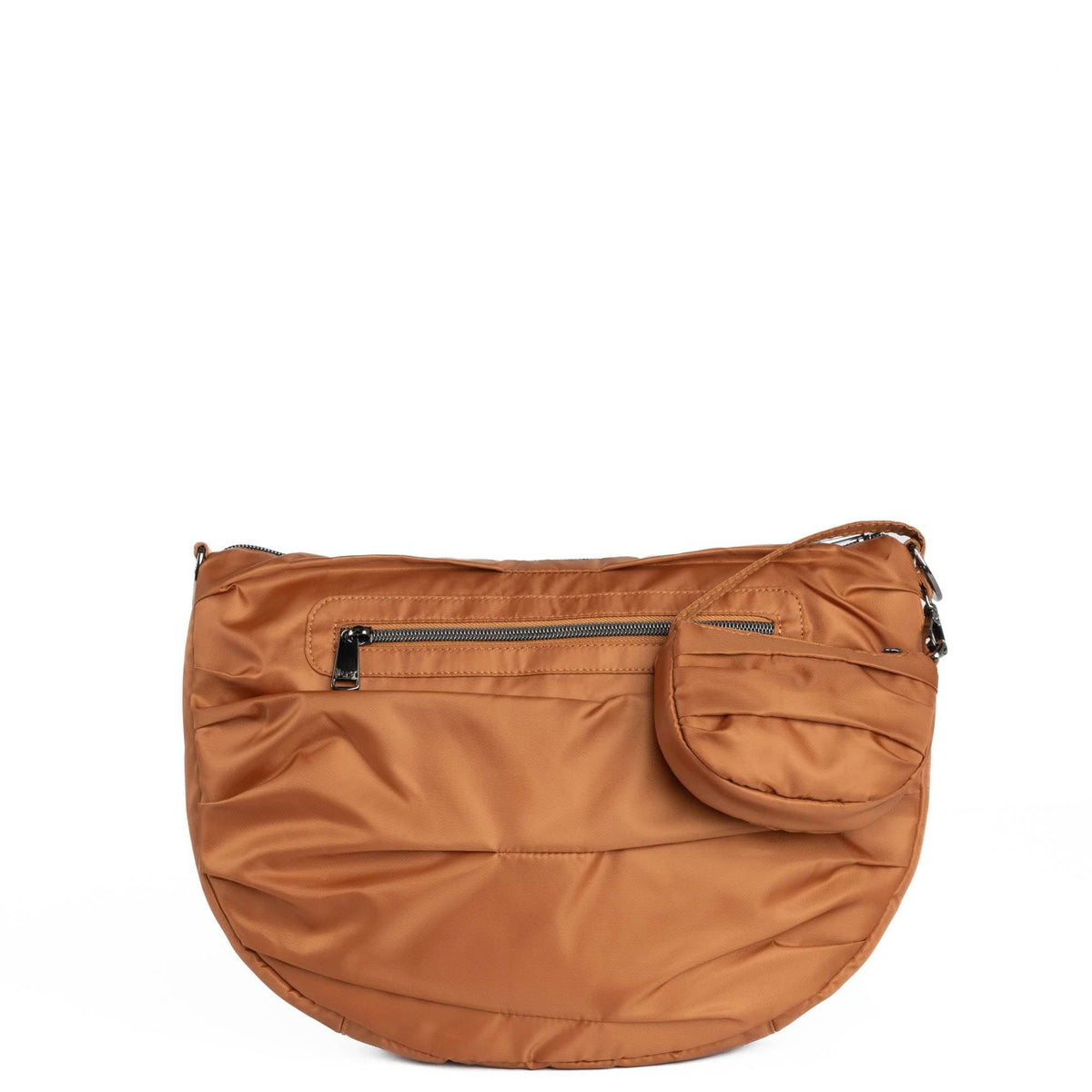 Scuffle Pleated Crossbody Bag with Disco Pouch - CAPPUCCINO - Scuffle_Cappuccino_04
