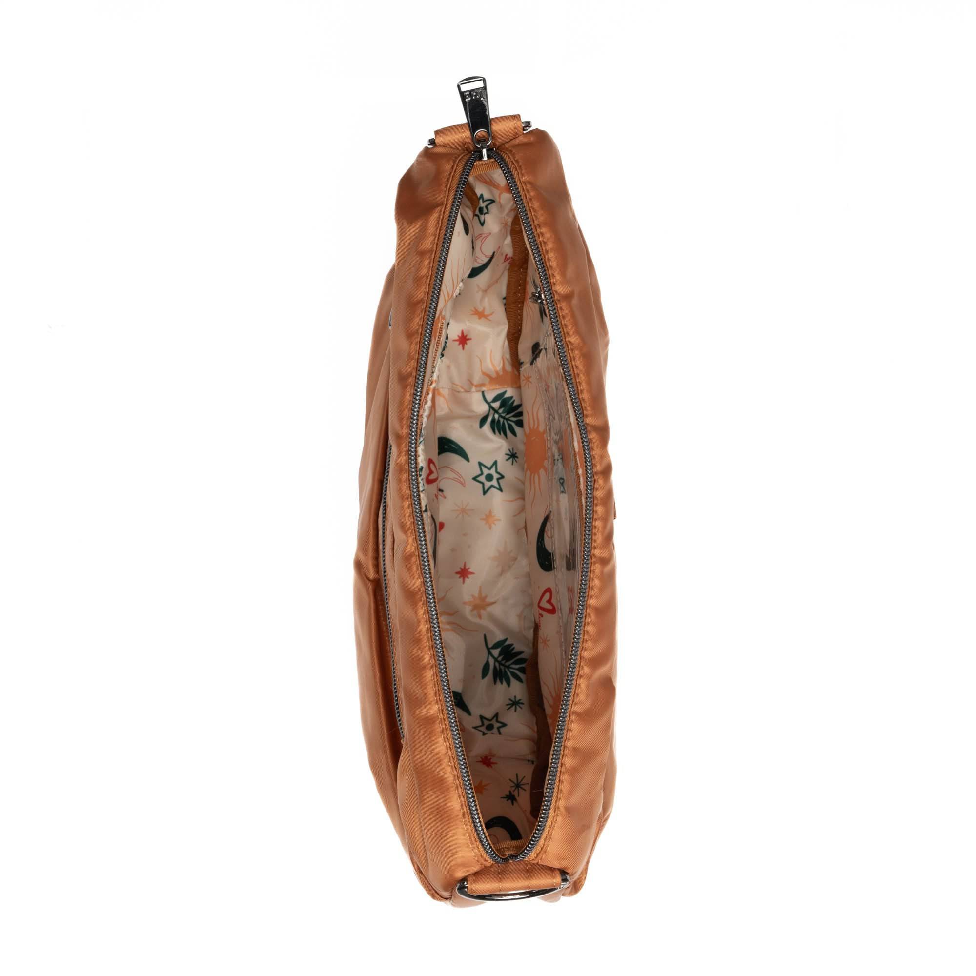 Scuffle Pleated Crossbody Bag with Disco Pouch - CAPPUCCINO - Scuffle_Cappuccino_05