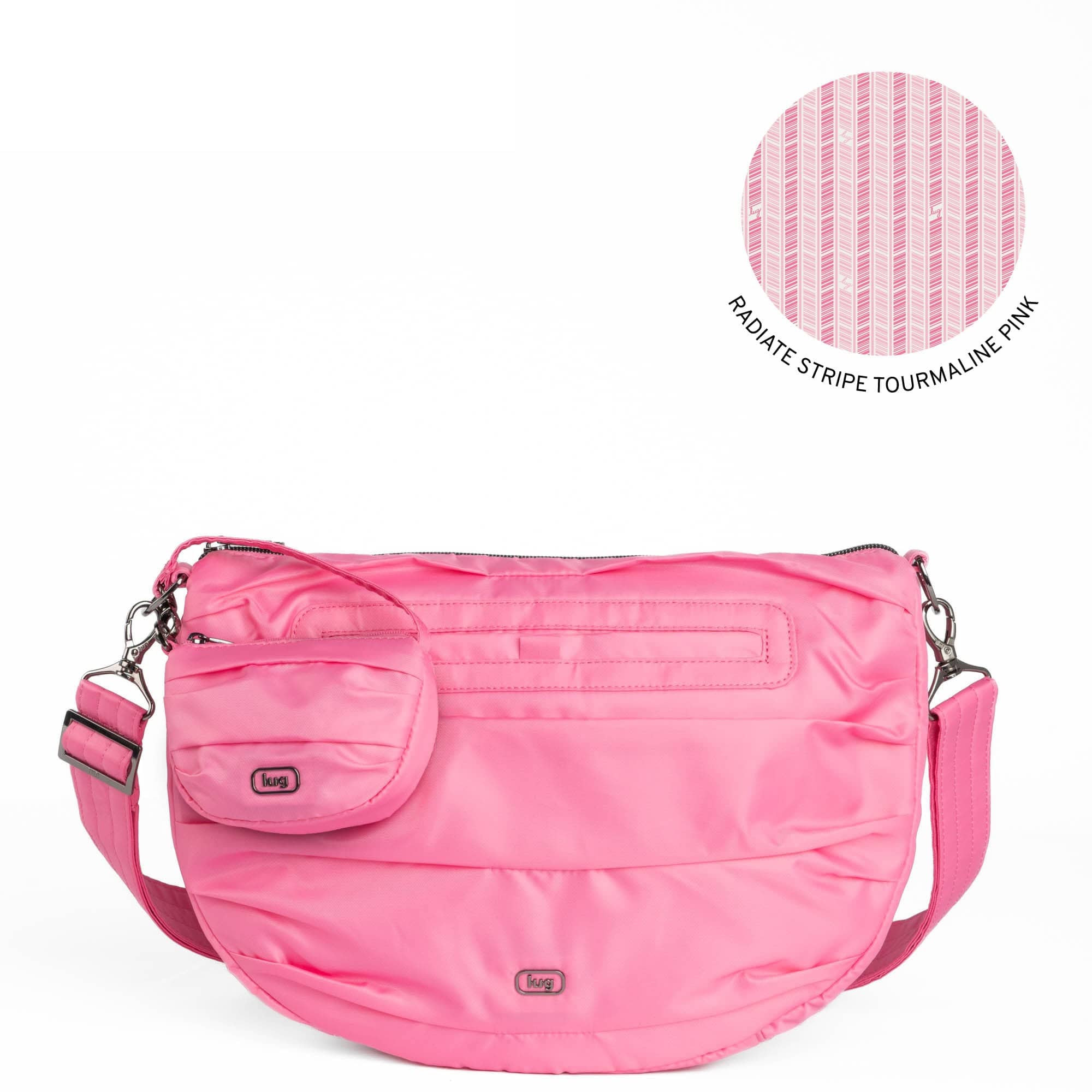 Scuffle Pleated Crossbody Bag with Disco Pouch - PERFECTLY PINK - Scuffle_PerfectlyPink