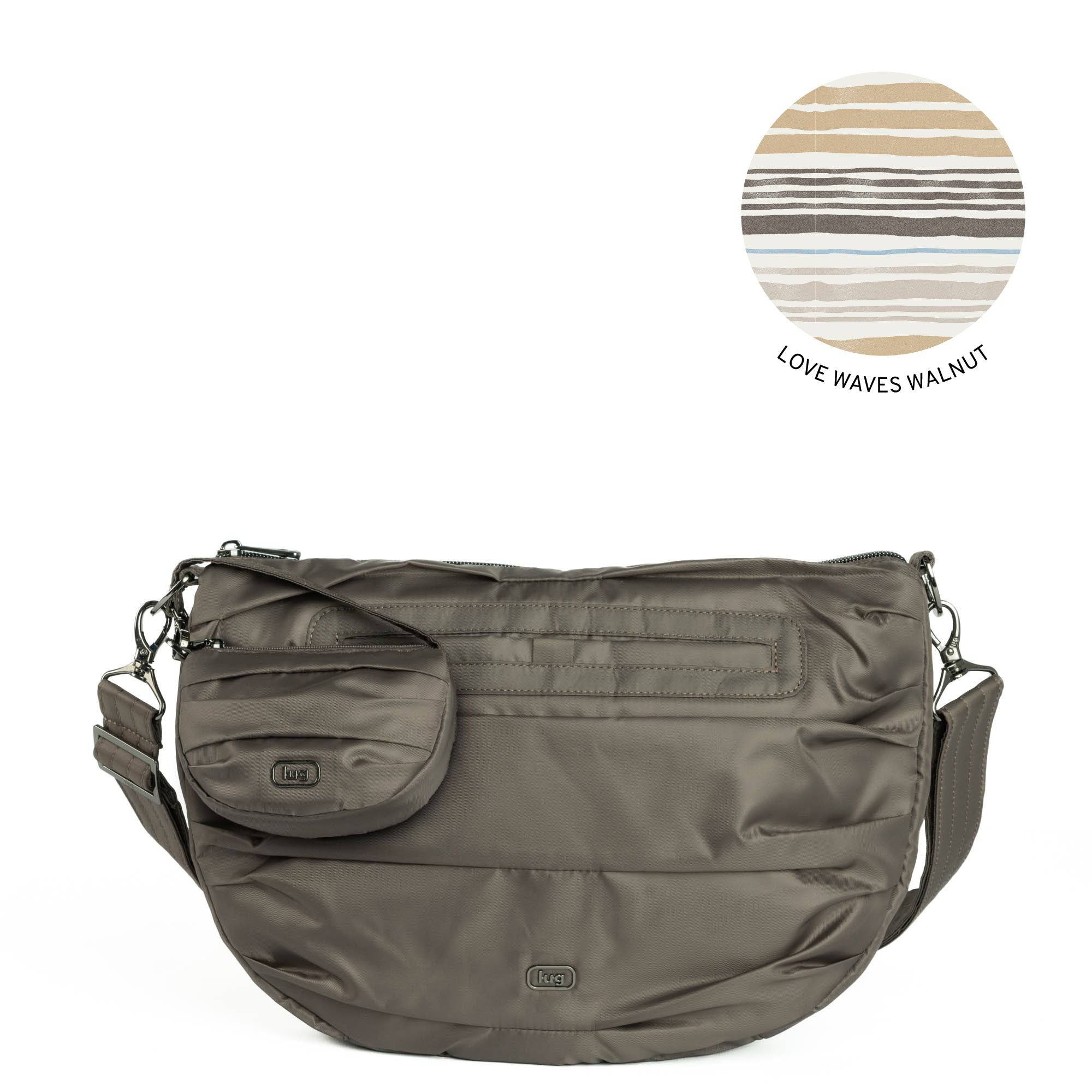 Scuffle Pleated Crossbody Bag with Disco Pouch - WALNUT BROWN - Scuffle_Walnut