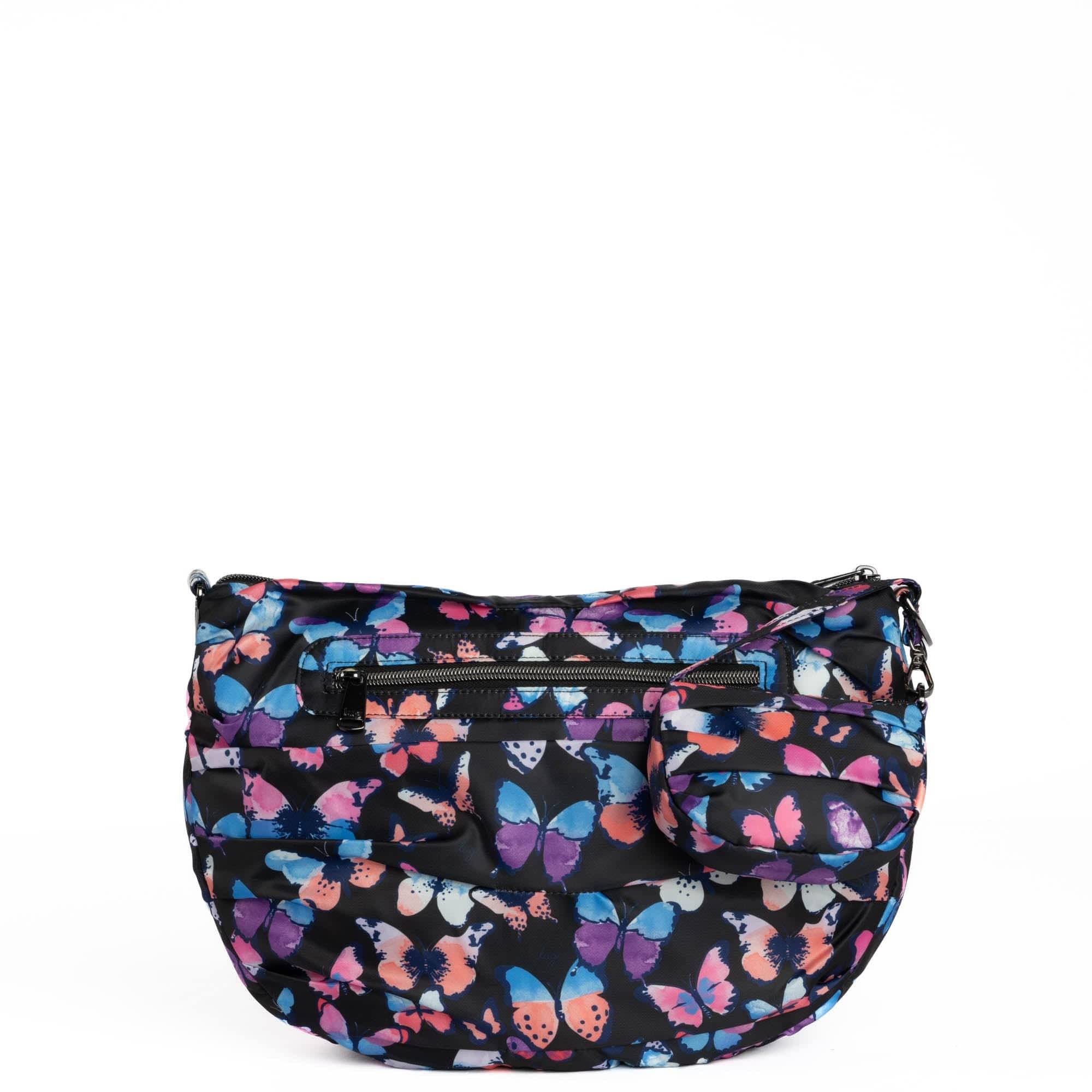 Scuffle Pleated Crossbody Bag with Disco Pouch - WATERCOLOR BUTTERFLIES - Scuffle_WatercolourButterflies_04