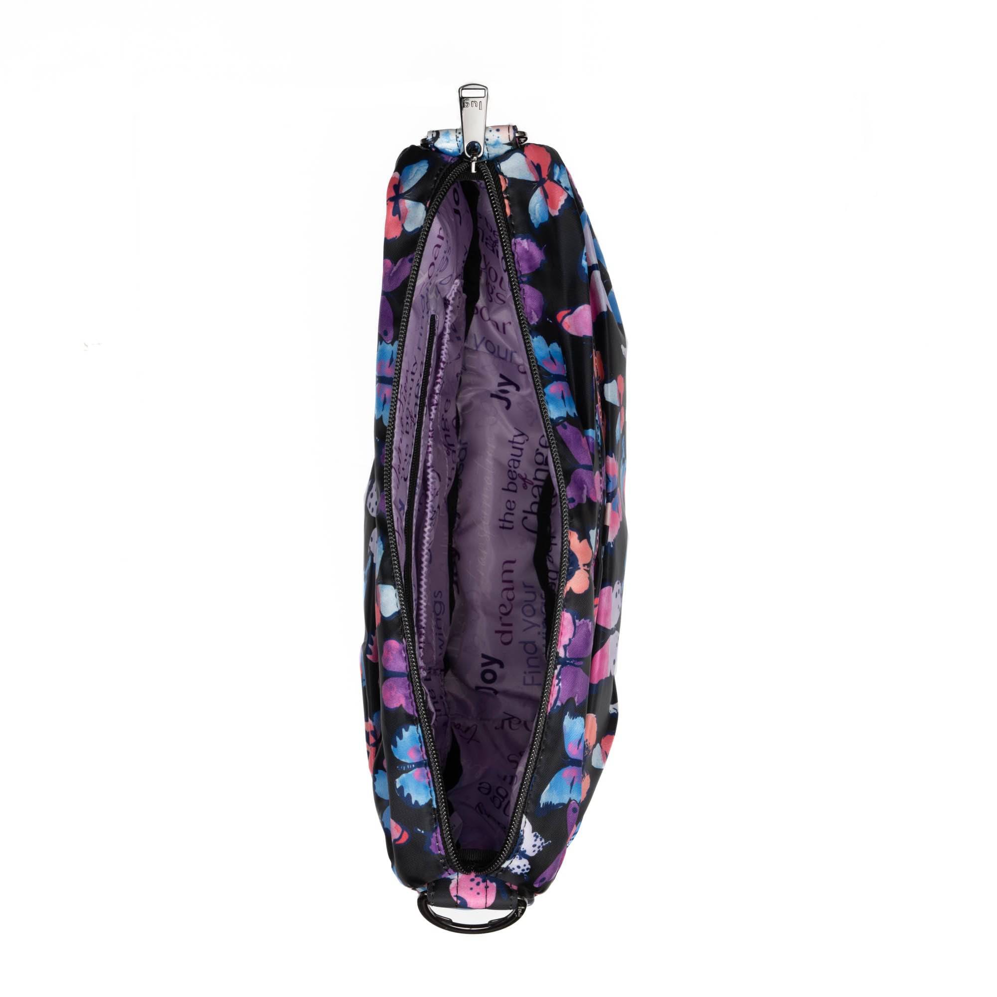 Scuffle Pleated Crossbody Bag with Disco Pouch - WATERCOLOR BUTTERFLIES - Scuffle_WatercolourButterflies_05