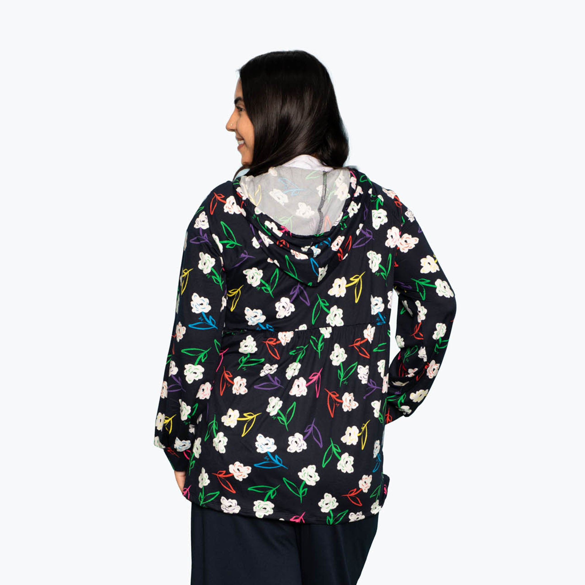 Shimmy Brushed Jersey Zip Up - BRIGHT FLORAL - Shimmy_BrightFloral_L_02