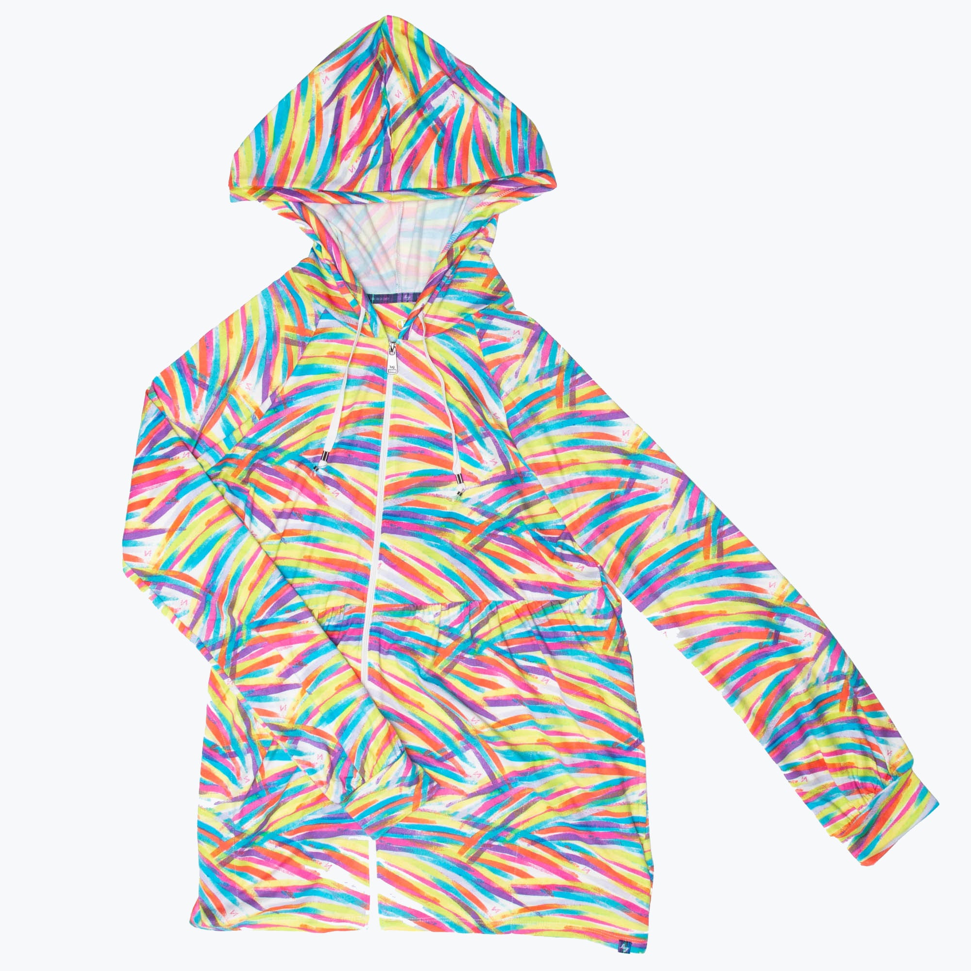 Shimmy Brushed Jersey Zip Up - BRUSHSTROKES BRIGHT - Shimmy_BrushstrokeBright_Flatlay_01