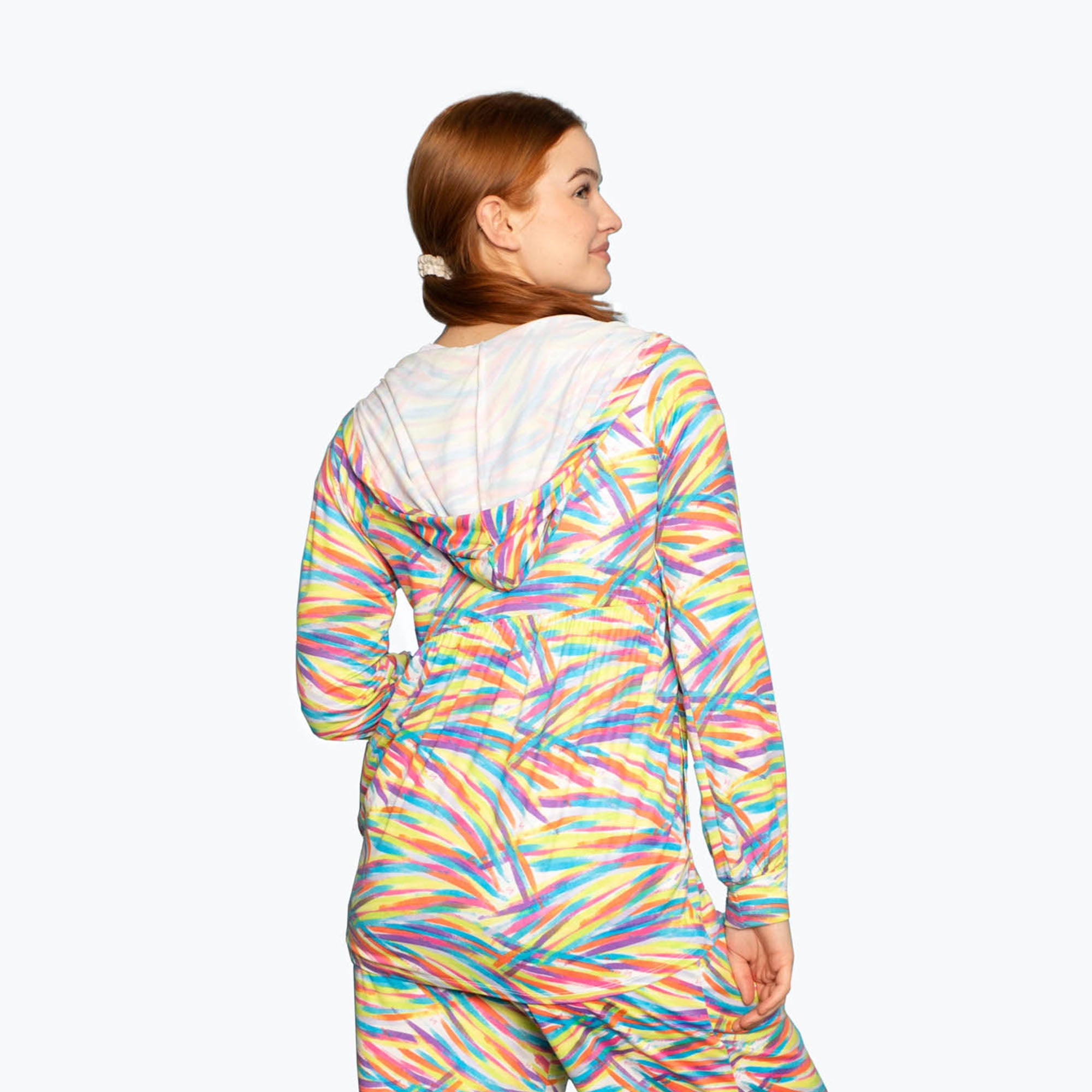 Shimmy Brushed Jersey Zip Up - BRUSHSTROKES BRIGHT - Shimmy_BrushstrokesBright_S_02
