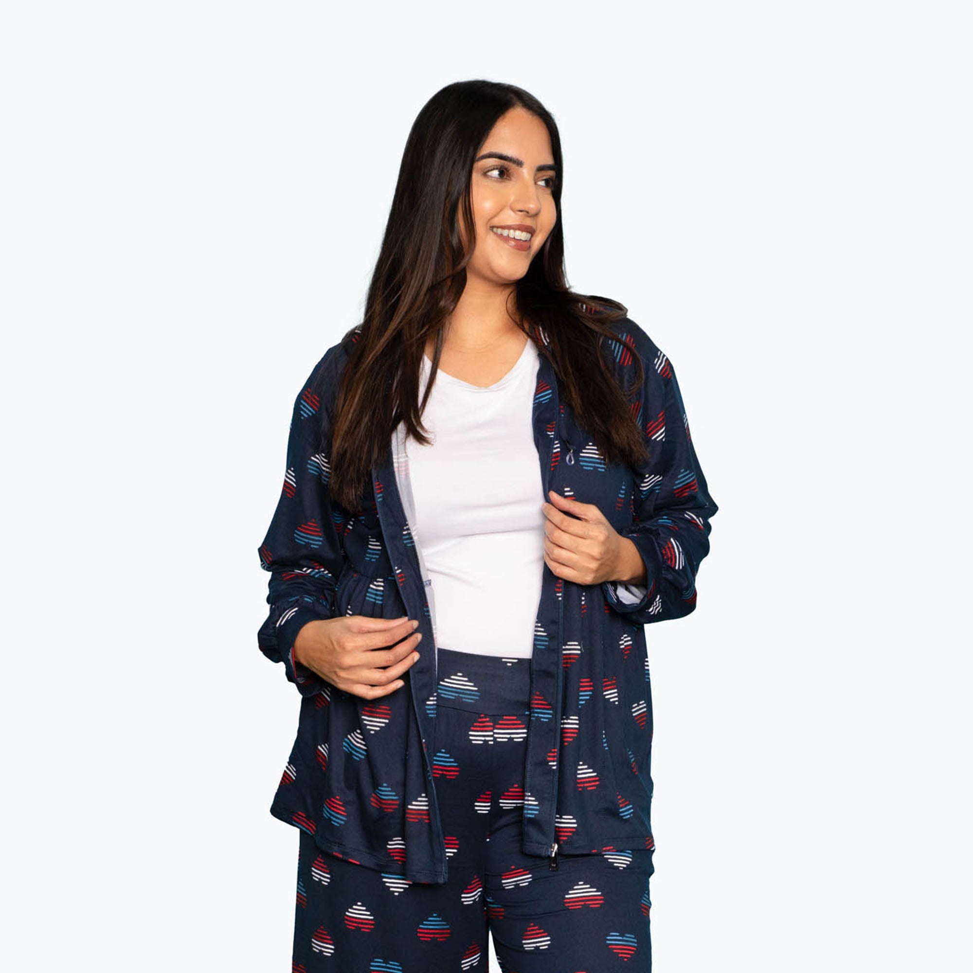 Shimmy Brushed Jersey Zip Up - HEARTS LIBERTY - Shimmy_HeartsLiberty_L_01