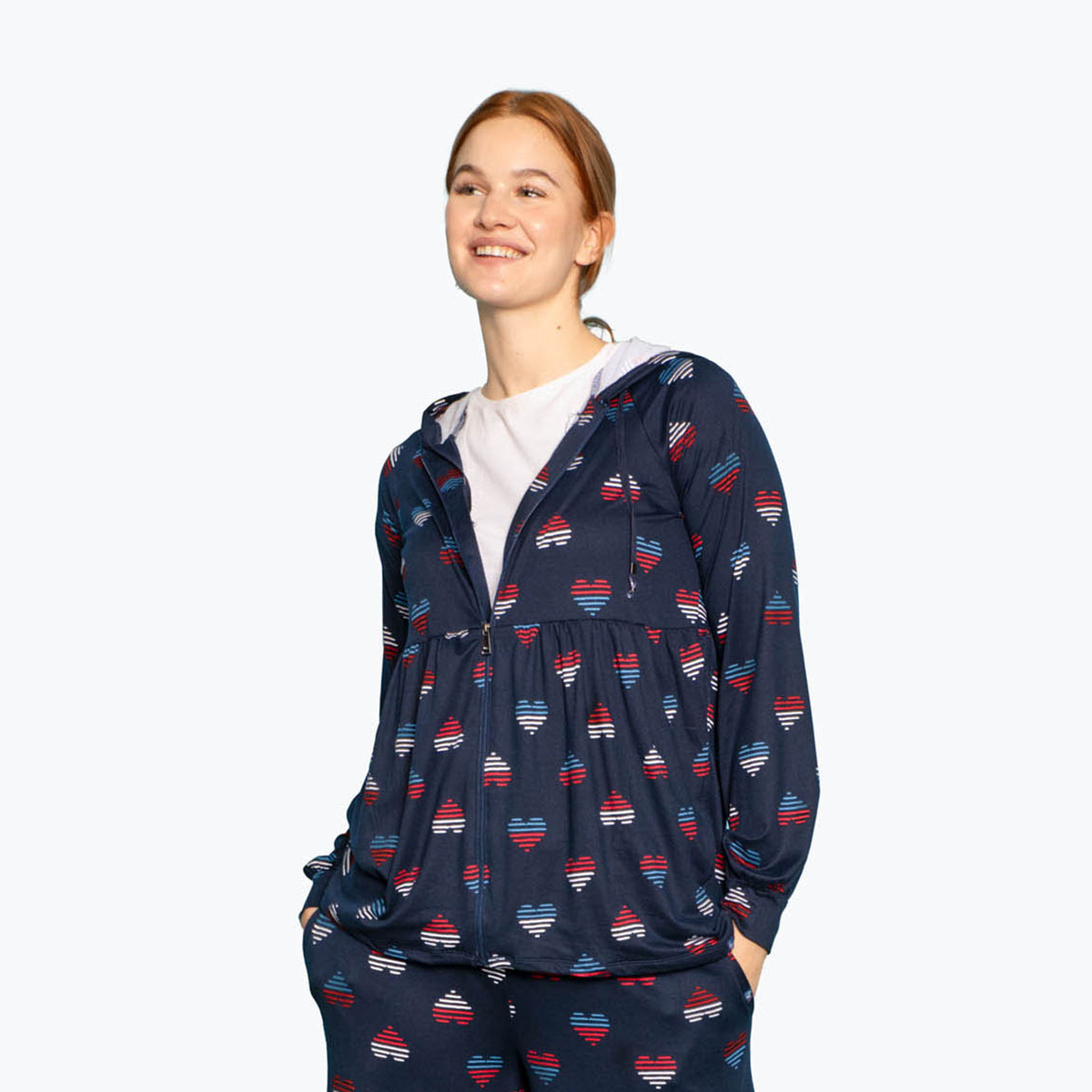 Shimmy Brushed Jersey Zip Up - HEARTS LIBERTY - Shimmy_HeartsLiberty_S_01