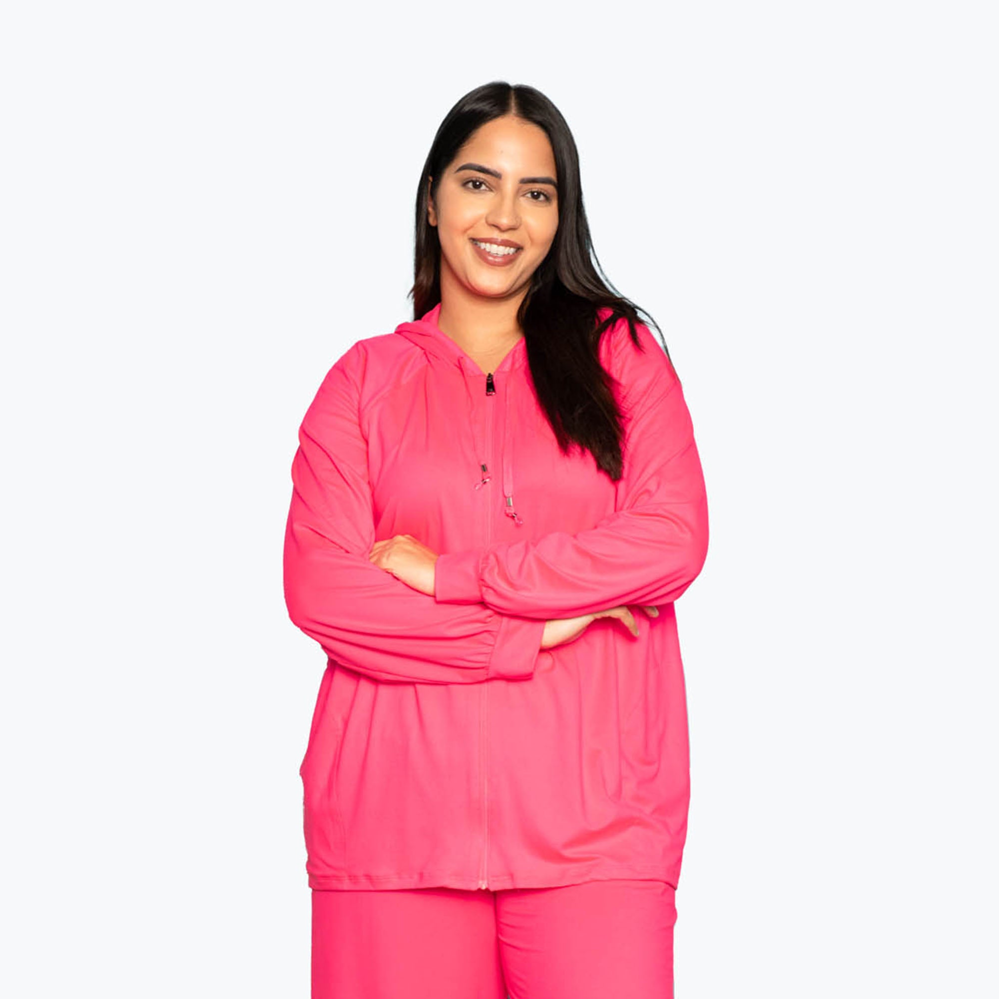 Shimmy Brushed Jersey Zip Up - MAGENTA - Shimmy_Magenta_L_01