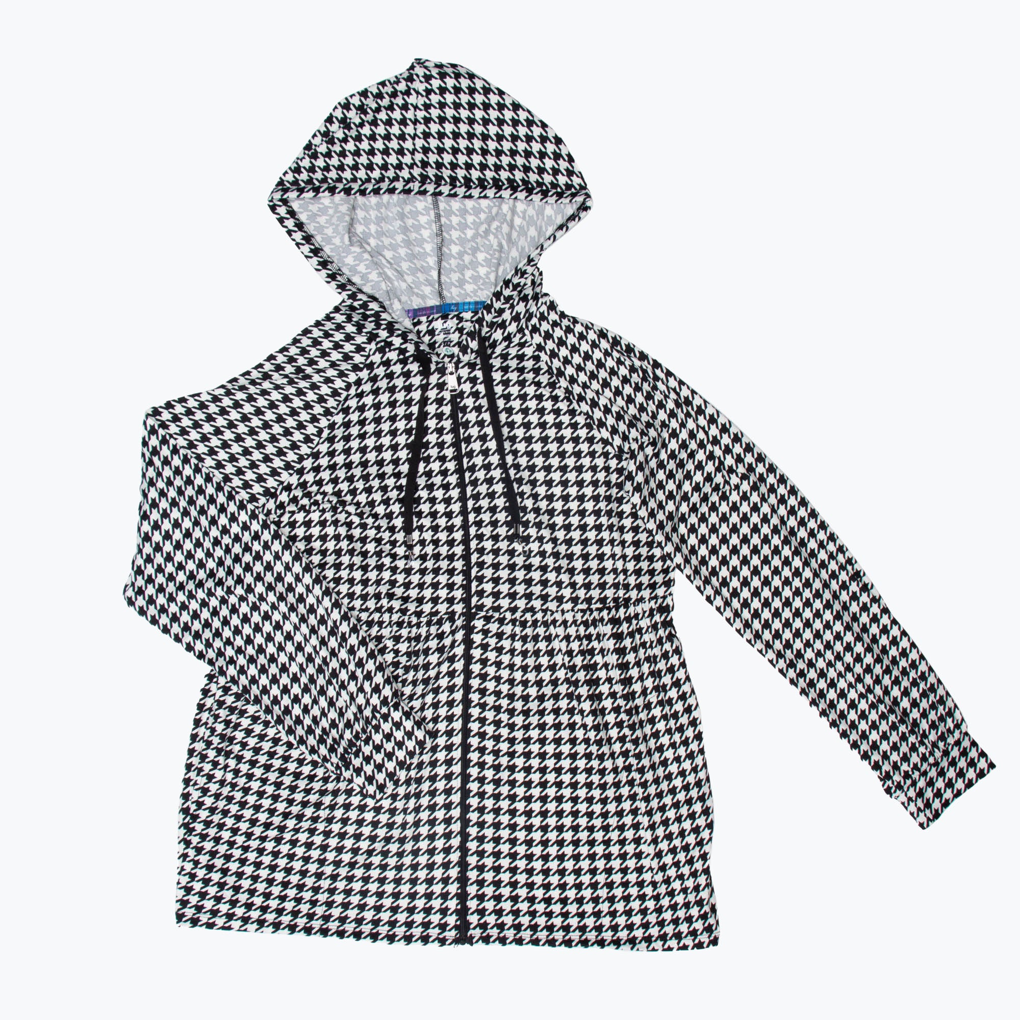 Shimmy Brushed Jersey Zip Up - MICRO HOUNDSTOOTH - Shimmy_MicroHoundstooth_Flatlay_01