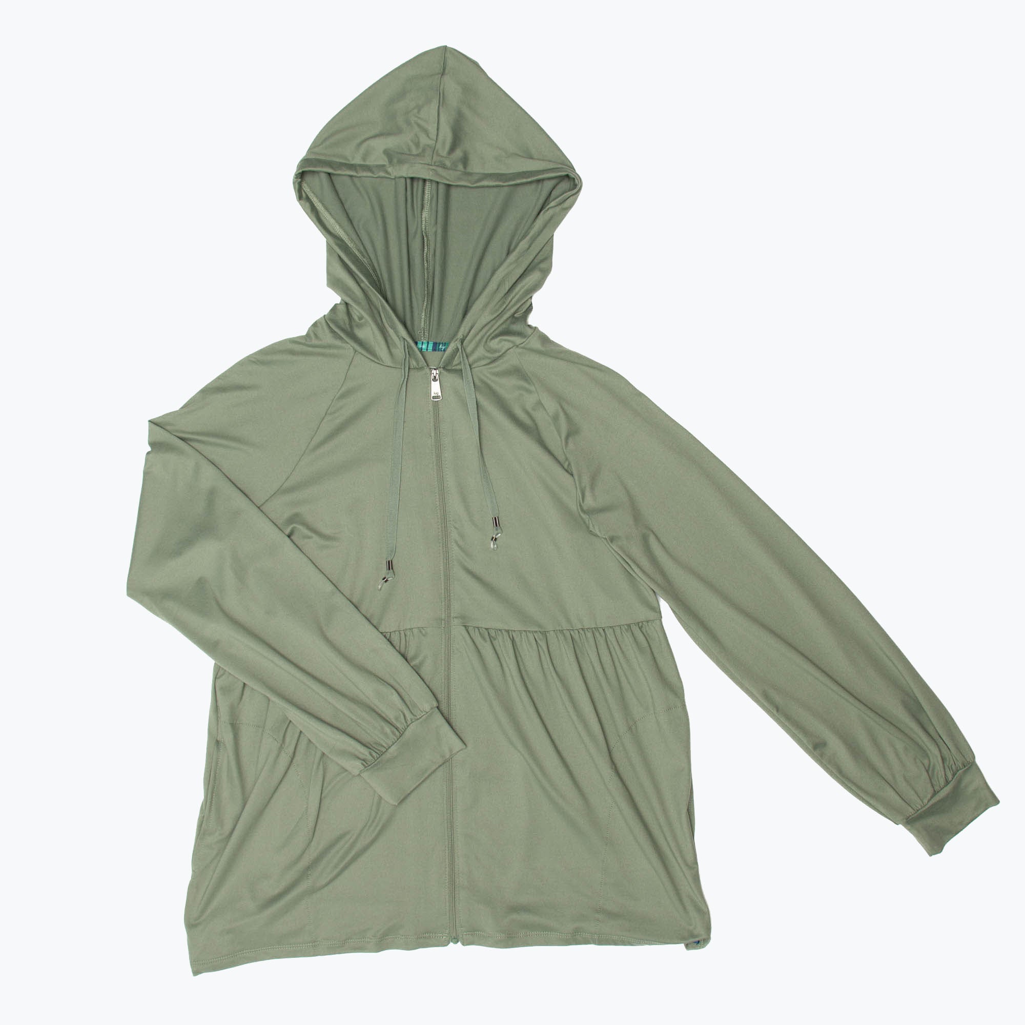 Shimmy Brushed Jersey Zip Up - SAGE - Shimmy_Sage_Flatlay_01