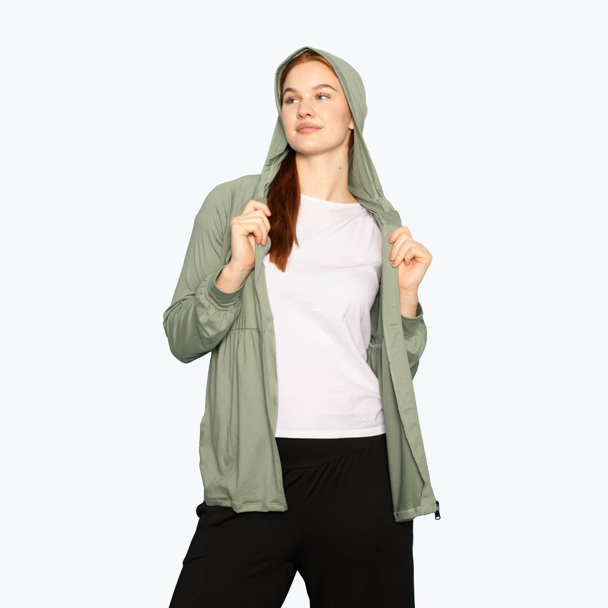 Shimmy Brushed Jersey Zip Up - - Shimmy_Sage_S_01_59785e2d-5be7-4654-a13b-0df33ea52427