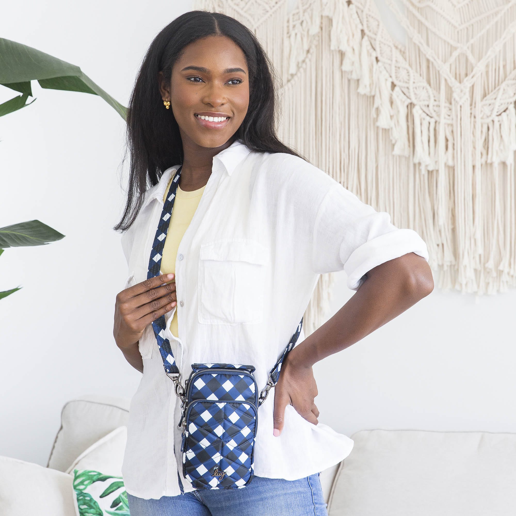 Skeeter Mini 2 Convertible Crossbody - - SkeeterMini2_GinghamEvergreen_012