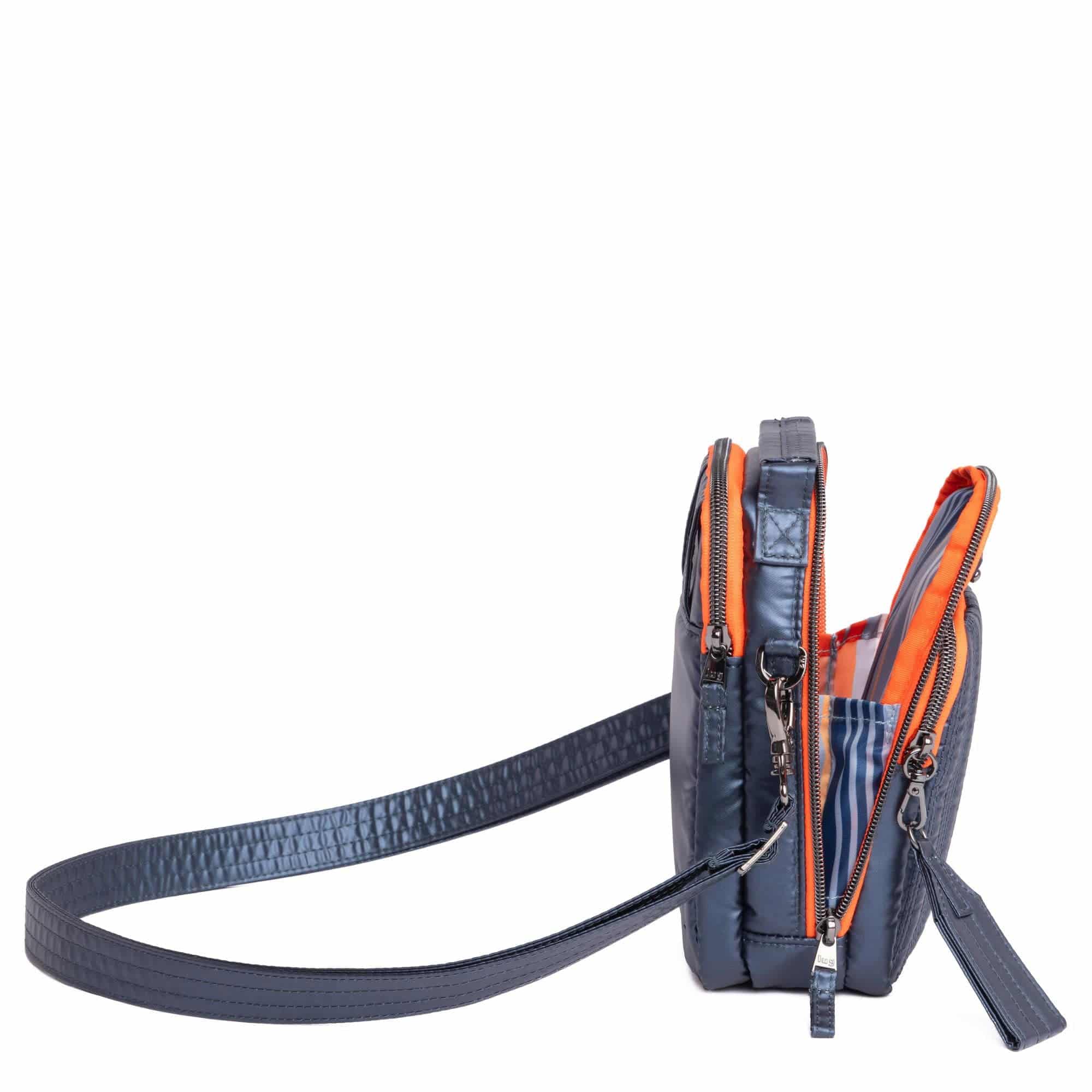 Skeeter Mini Bridge Love Convertible Crossbody - METALLIC INDIGO WITH CORAL NEON - SkeeterMiniBridgeLove_MetallicIndigo_04_2232d7cb-c75d-4f73-986e-c83ebced600c