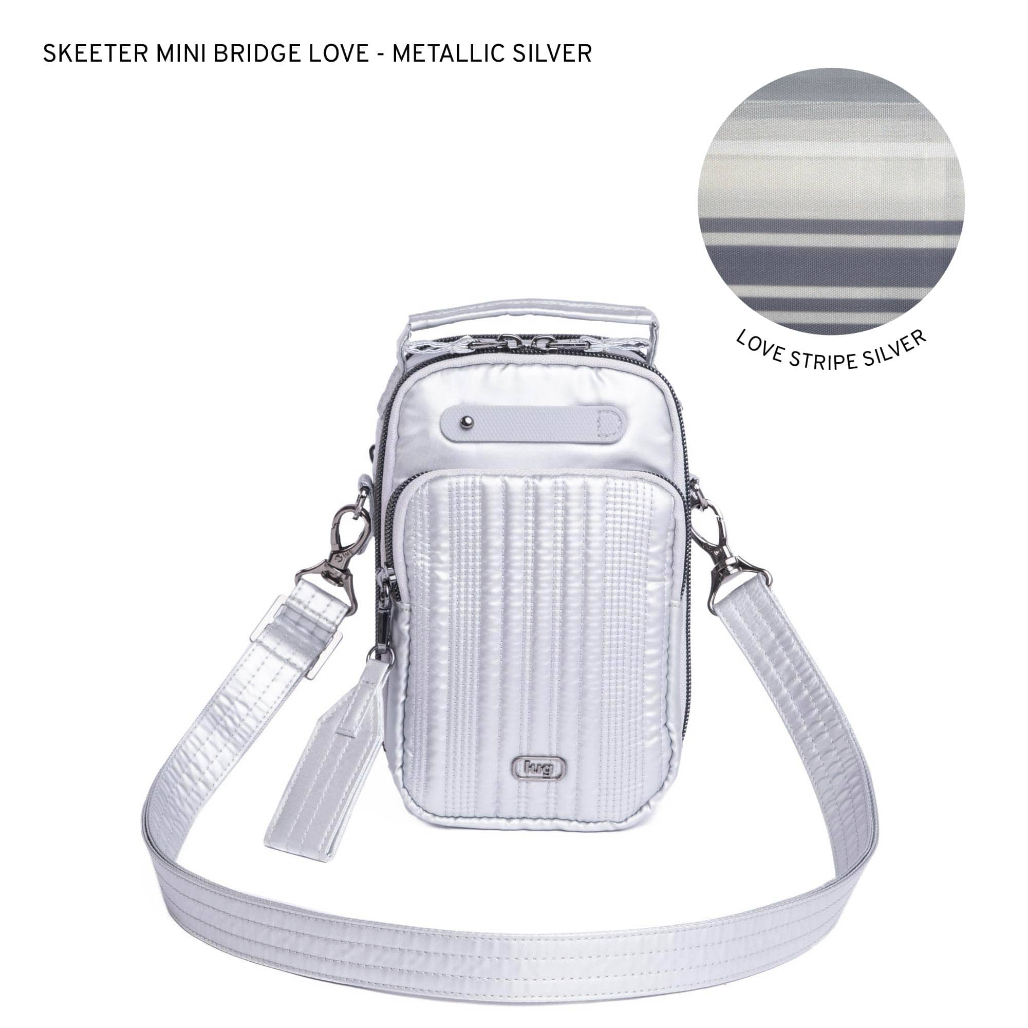 Skeeter Mini Bridge Love Convertible Crossbody - METALLIC SILVER - SkeeterMiniBridgeLove_MetallicSilver_LL_yxz37f