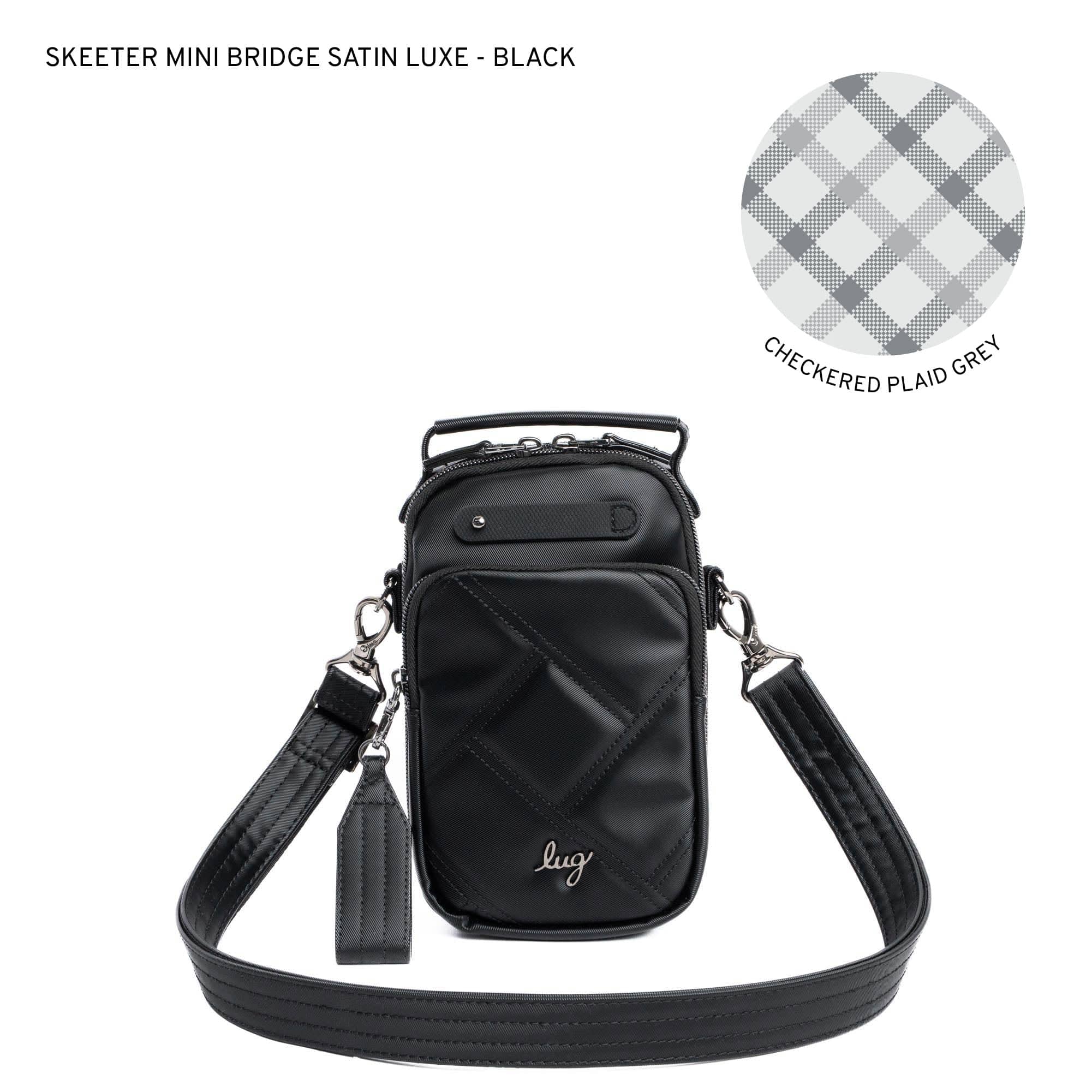Skeeter Mini Bridge Satin Luxe VL Convertible Crossbody Bag - BLACK - SkeeterMiniBridgeSL_Black