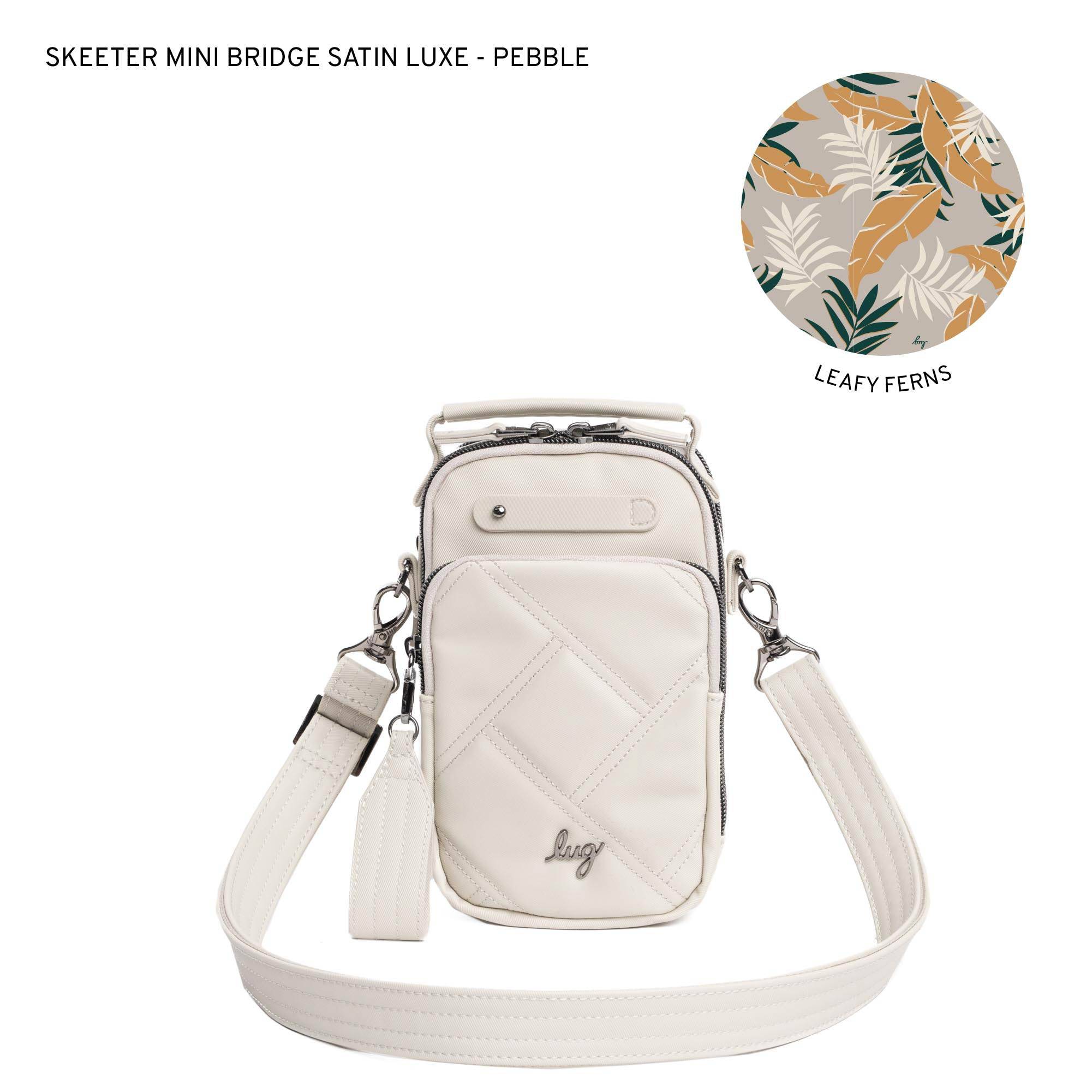 Skeeter Mini Bridge Satin Luxe VL Convertible Crossbody Bag - PEBBLE - SkeeterMiniBridgeSL_Pebble