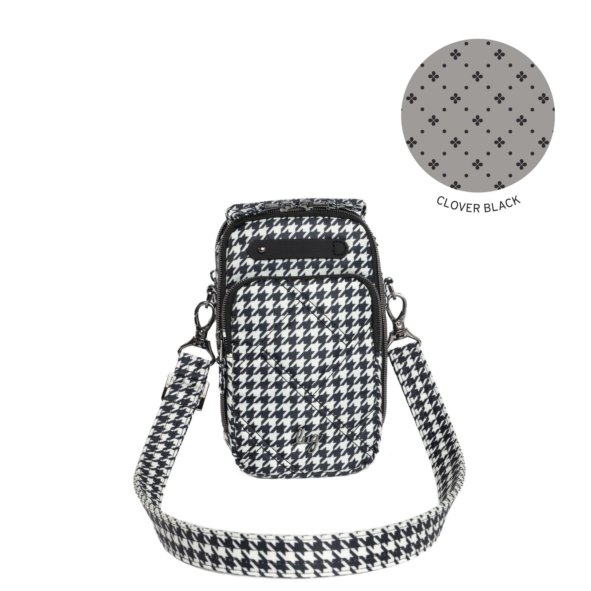 Skeeter Mini Bridge Convertible Crossbody - MICRO HOUNDSTOOTH BLACK - SkeeterMiniBridge_MicroHoundstoothBlack
