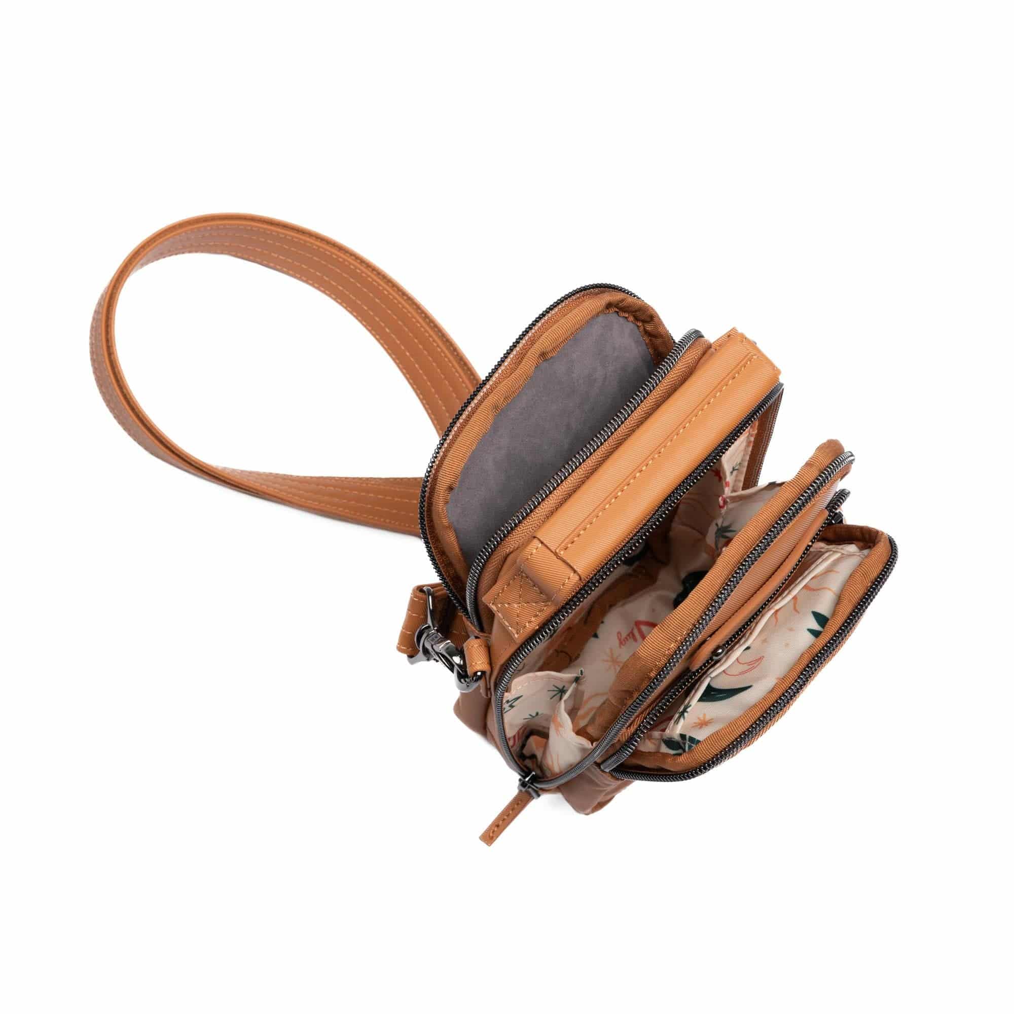 Skeeter Mini Bridge Satin Luxe VL Convertible Crossbody Bag - CAPPUCCINO - SkeeterMiniBridge_SatinLuxe_Cappuccino_06