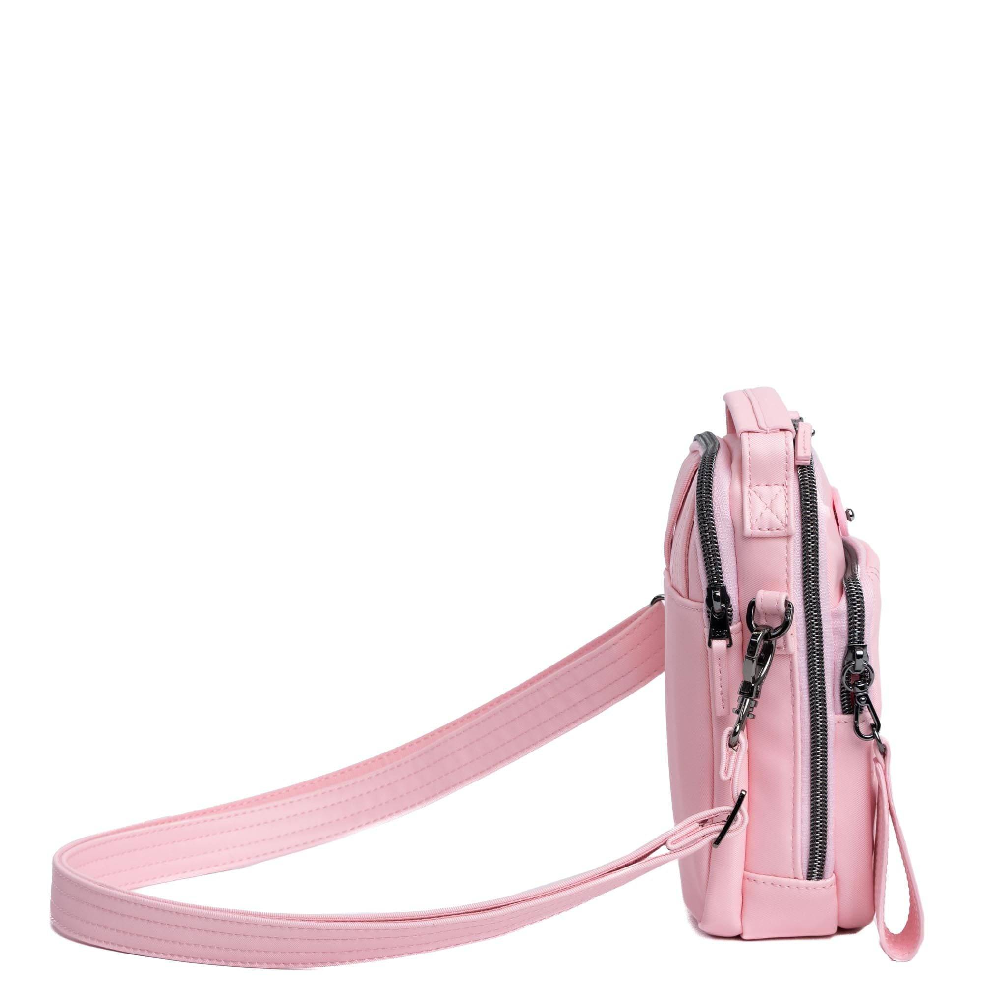 Skeeter Mini Bridge Satin Luxe VL Convertible Crossbody Bag - BUBBLE PINK - SkeeterMiniBridge_SatinLuxe_MetallicBubblePink_03