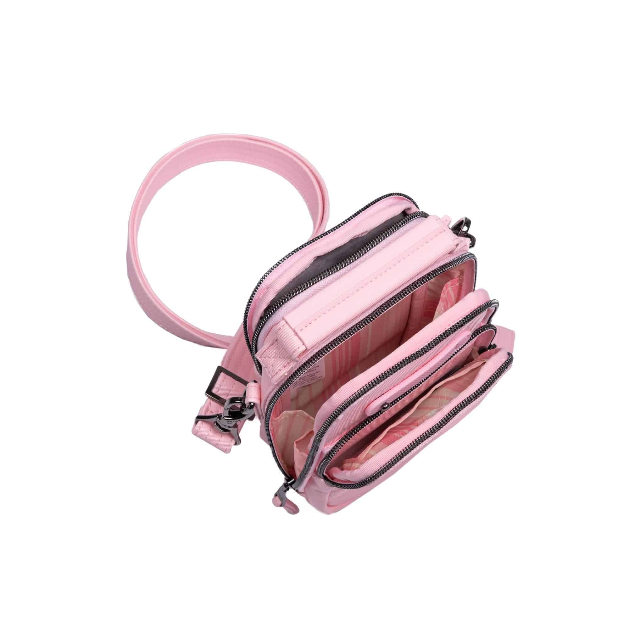 Skeeter Mini Bridge Satin Luxe VL Convertible Crossbody Bag - BUBBLE PINK - SkeeterMiniBridge_SatinLuxe_MetallicBubblePink_06
