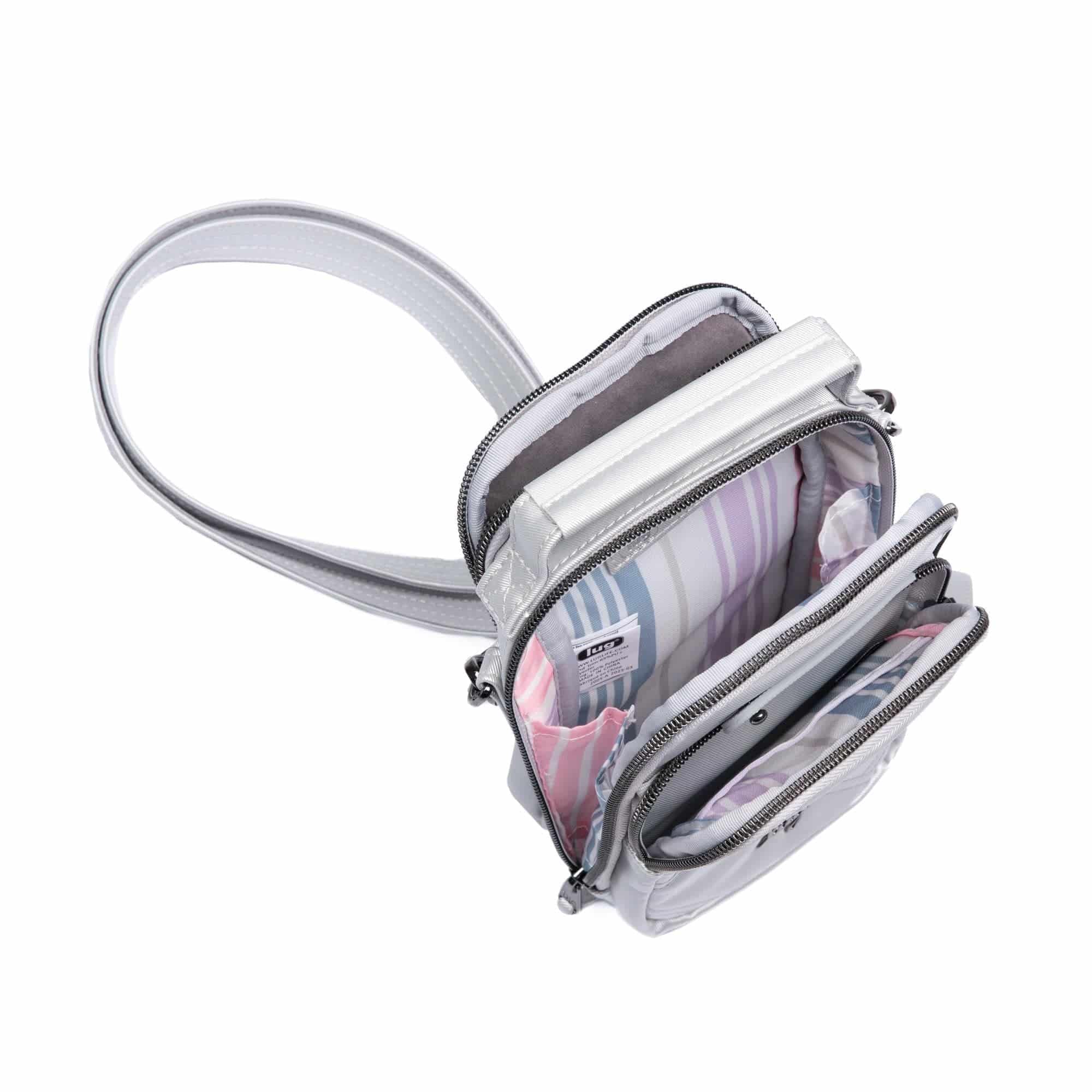 Skeeter Mini Bridge Satin Luxe VL Convertible Crossbody Bag - METALLIC SILVER - SkeeterMiniBridge_SatinLuxe_MetallicSilver_06