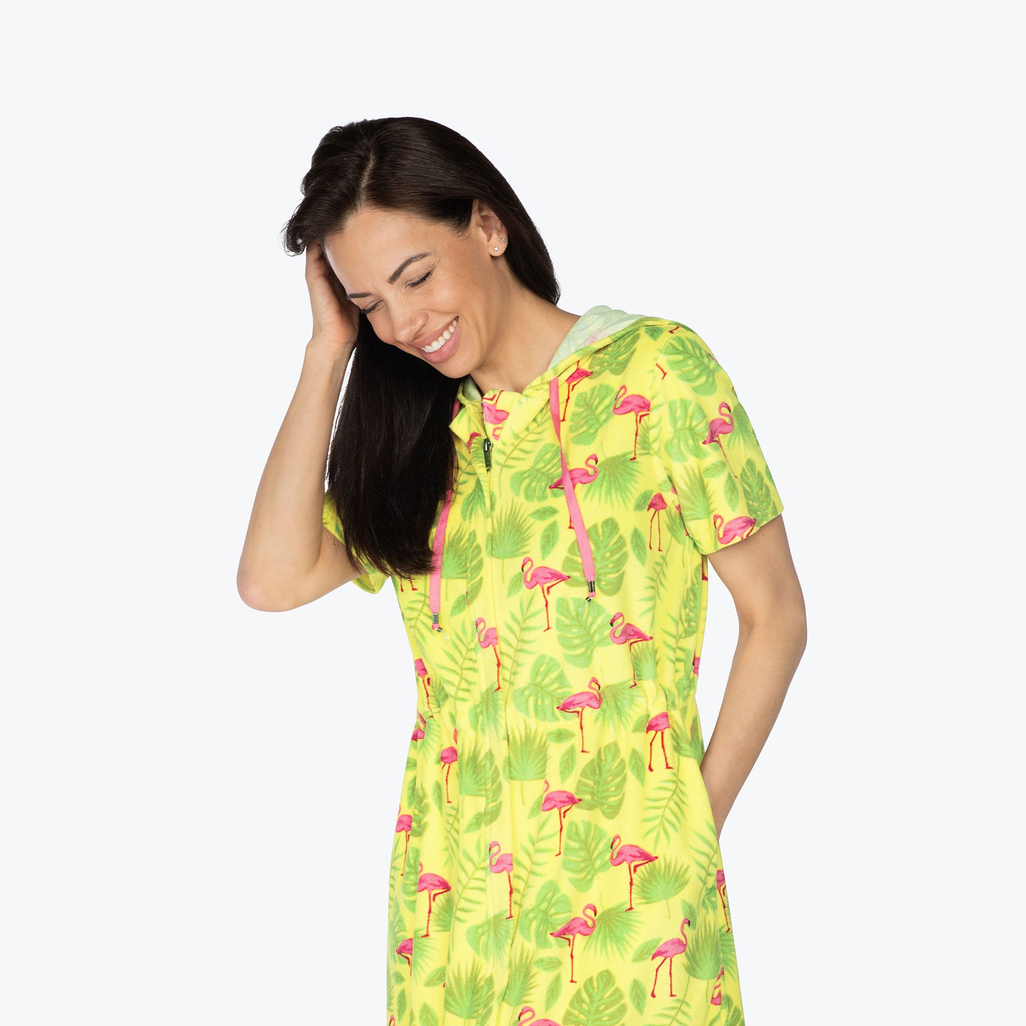 Skipper Coverup Hooded Dress - FLAMINGO LIME - Skipper_Apparel_-Flamingo_Lime_S_03