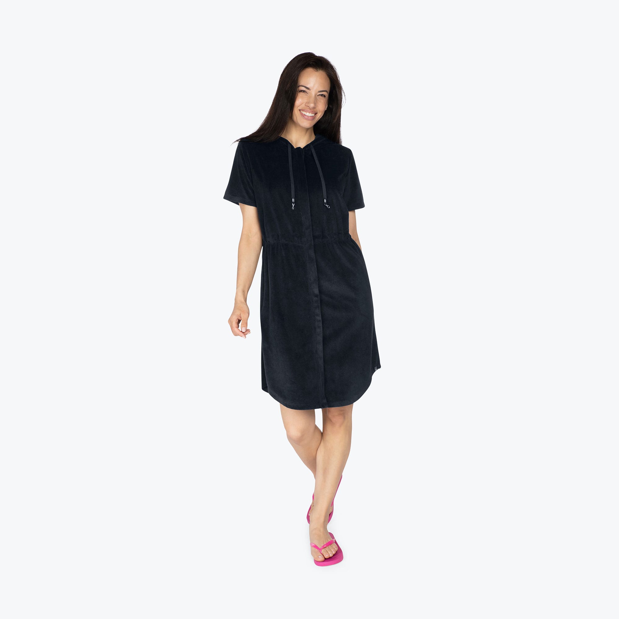 Skipper Coverup Hooded Dress - BLACK - Skipper_Apparel_Black_S_01a