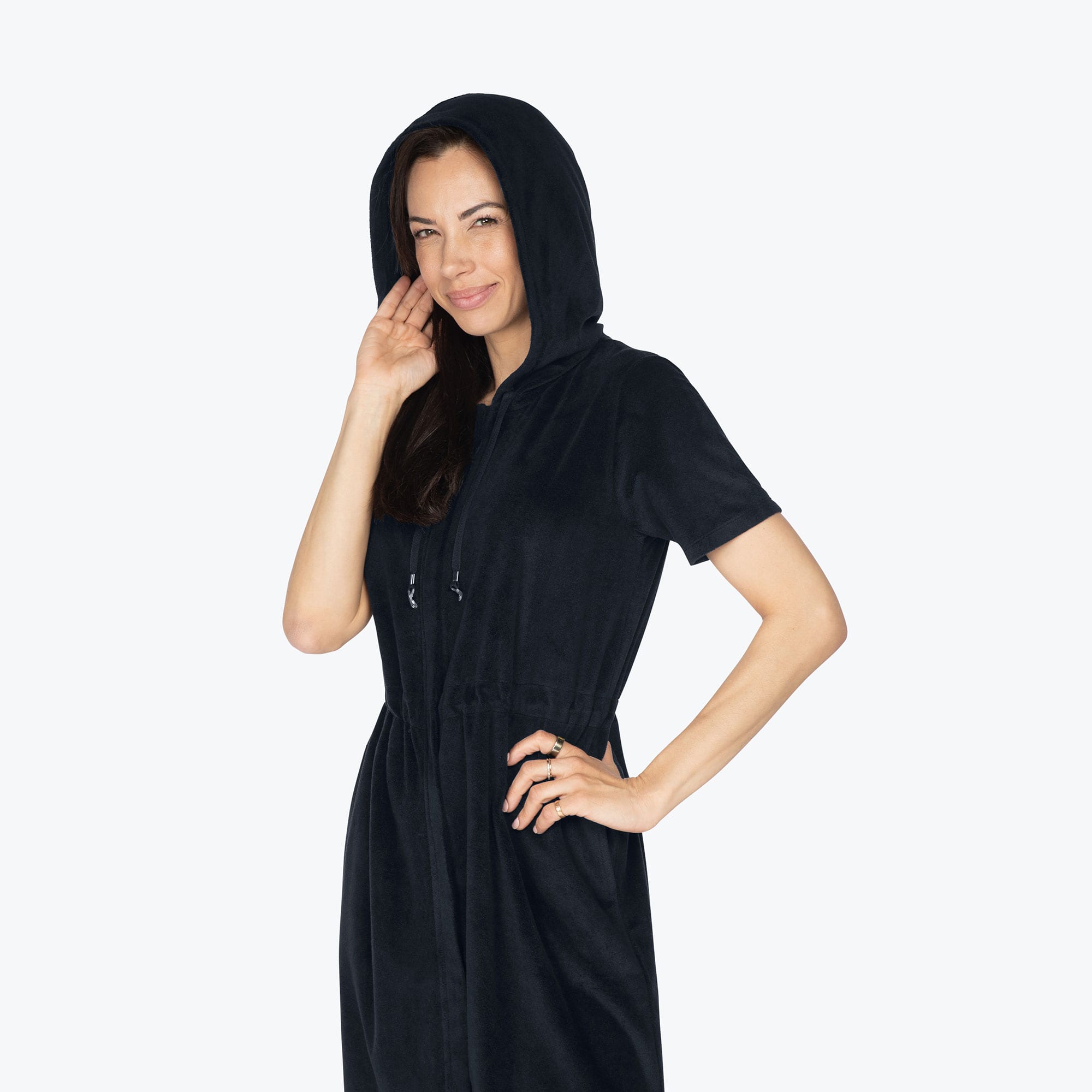 Skipper Coverup Hooded Dress - BLACK - Skipper_Apparel_Black_S_03
